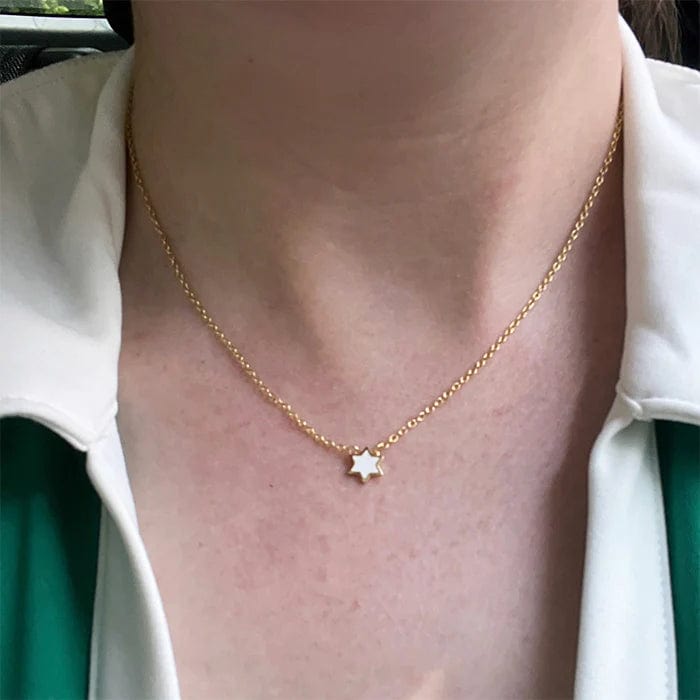 Star of David Necklace - White on Gold、mySite、topwebapps