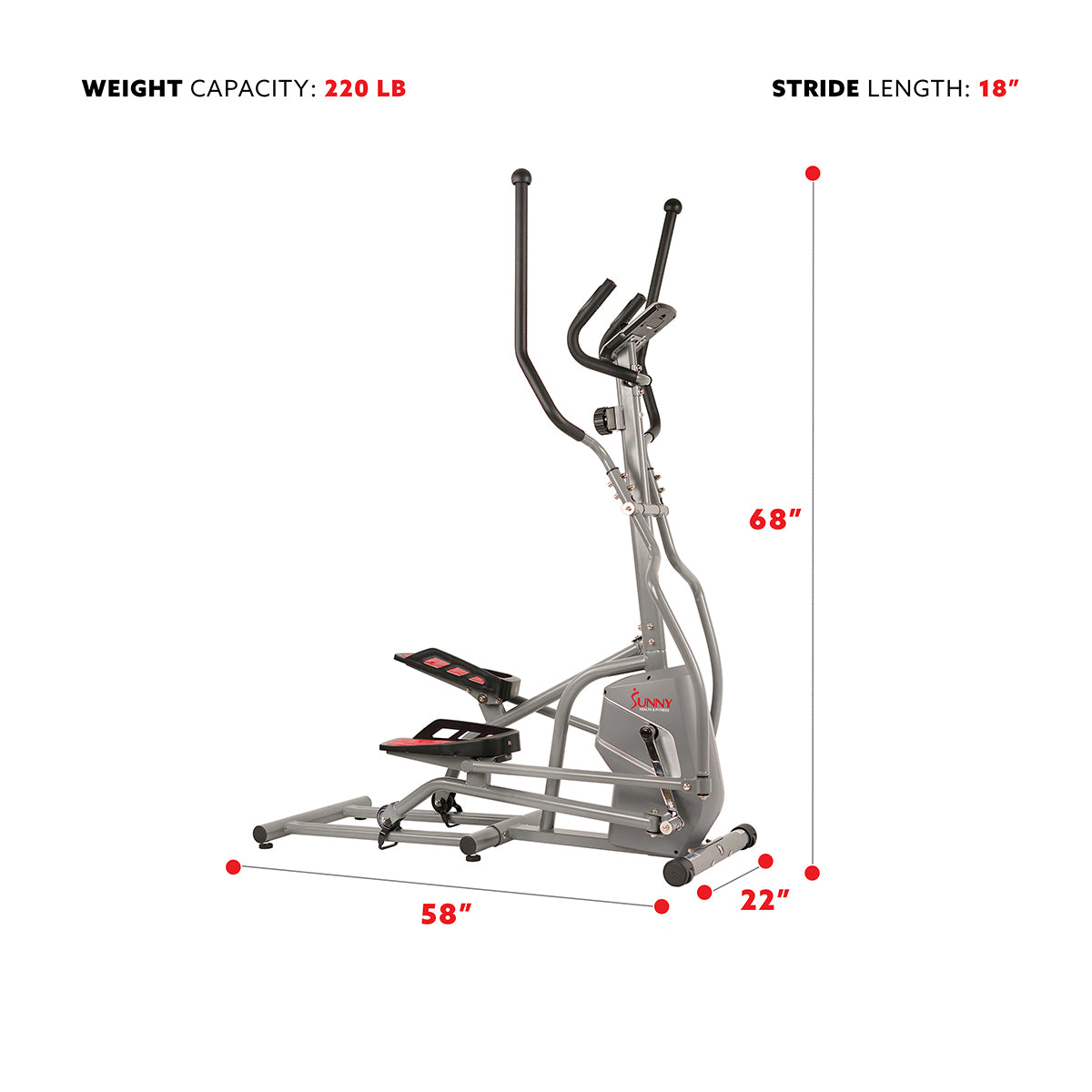  Elliptical Trainer Machine Magnetic Elliptical w/ Device Holder, LCD Monitor and Heart Rate Monitor、mySite、ghnorth