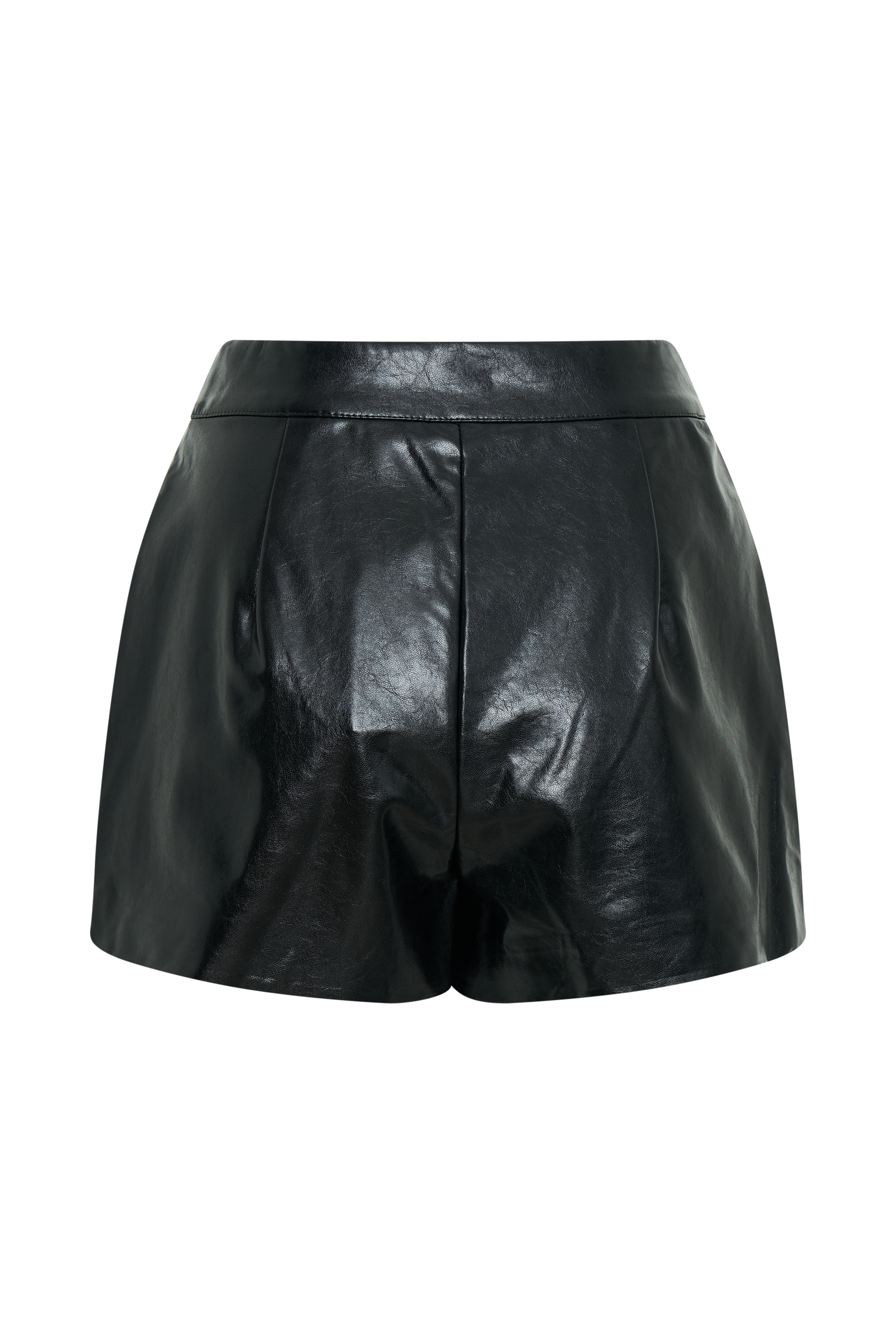 Arabelle Faux Leather Shorts - Black、mySite、solidvoid