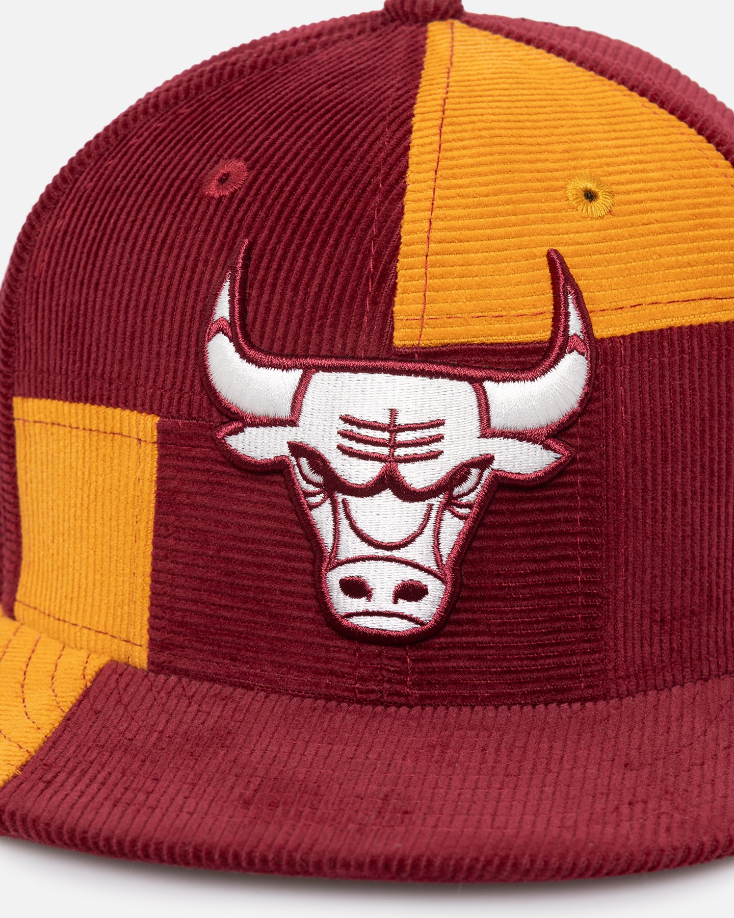 New Era Chicago Bulls 'Maroon Patchwork Corduroy' 59FIFTY Fitted Maroon/Yellow、mySite、zt4zffjzw