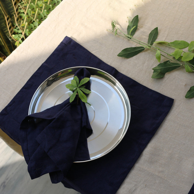 Pure Linen Table Napkins | Set of 4 | Navy Blue、mySite、camillekostekn