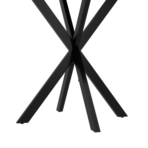 31.5 Inch Round Dining Table, Small Circle Kitchen Table with Metal Black Legs for 2-4 people,Modern Dining Room Table, Brown (only table)、、casual