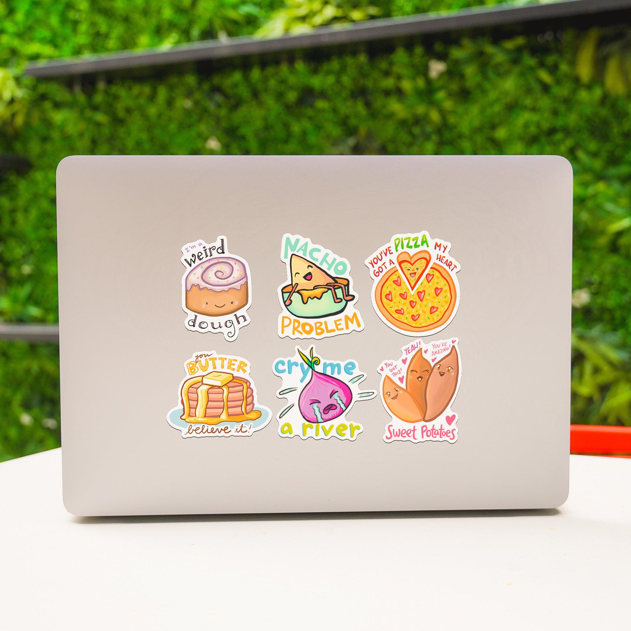  Food Pun Stickers 6 Pack、mySite、ghnorth