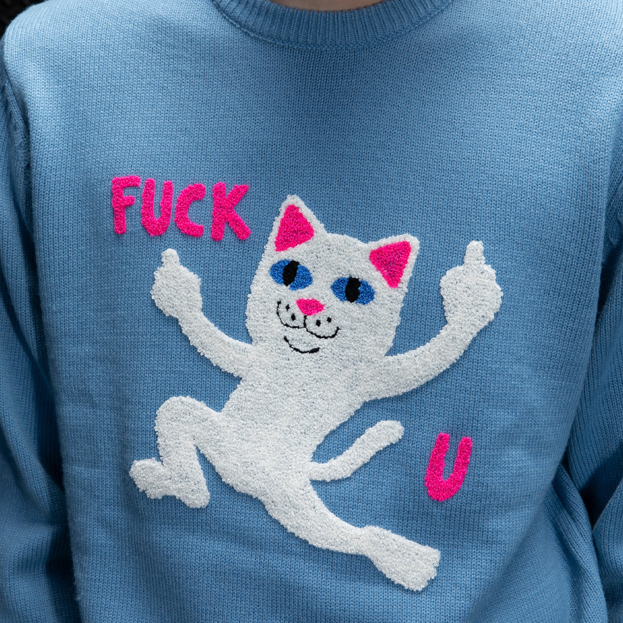  F U Knit Sweater (Periwinkle)、mySite、merchandisen