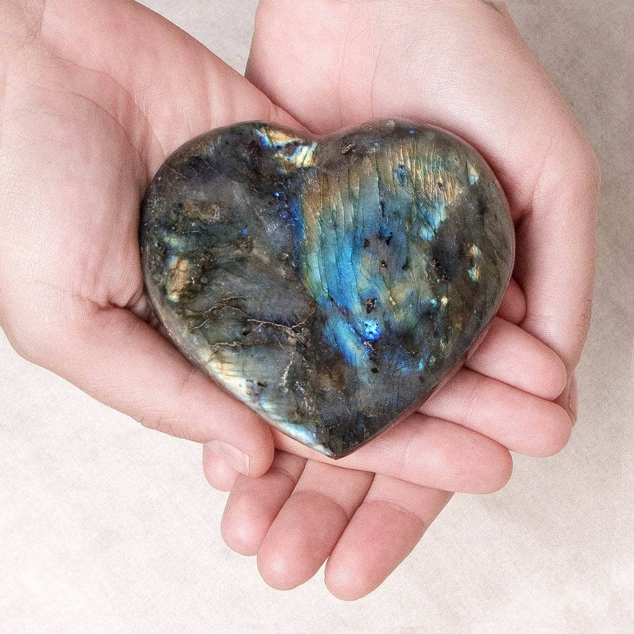 Labradorite Blue Flame Hearts - AAA Premium Quality、mySite、hinf8tx79