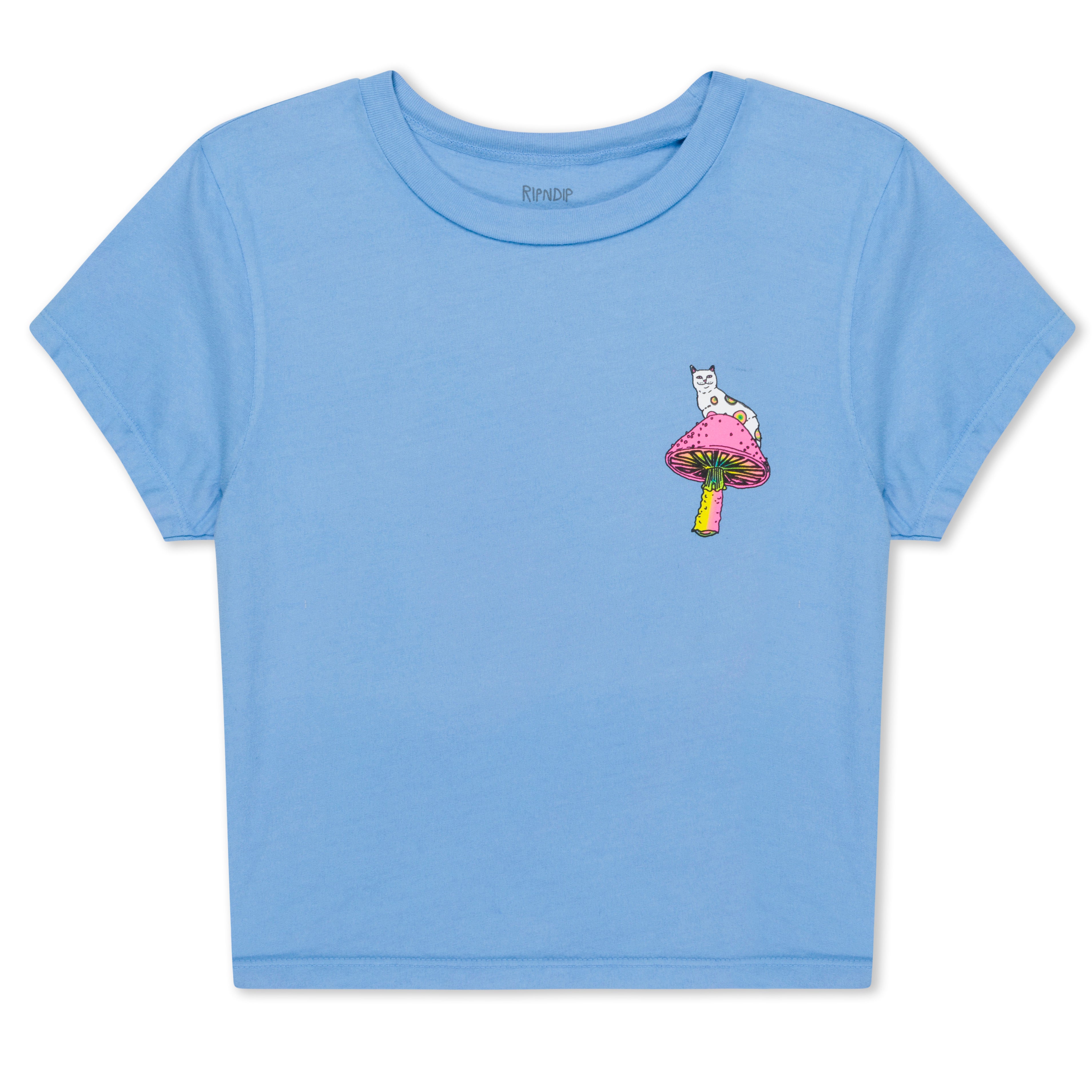  Psychedelic Cropped Baby Tee (Cornflower Blue )、mySite、merchandisen