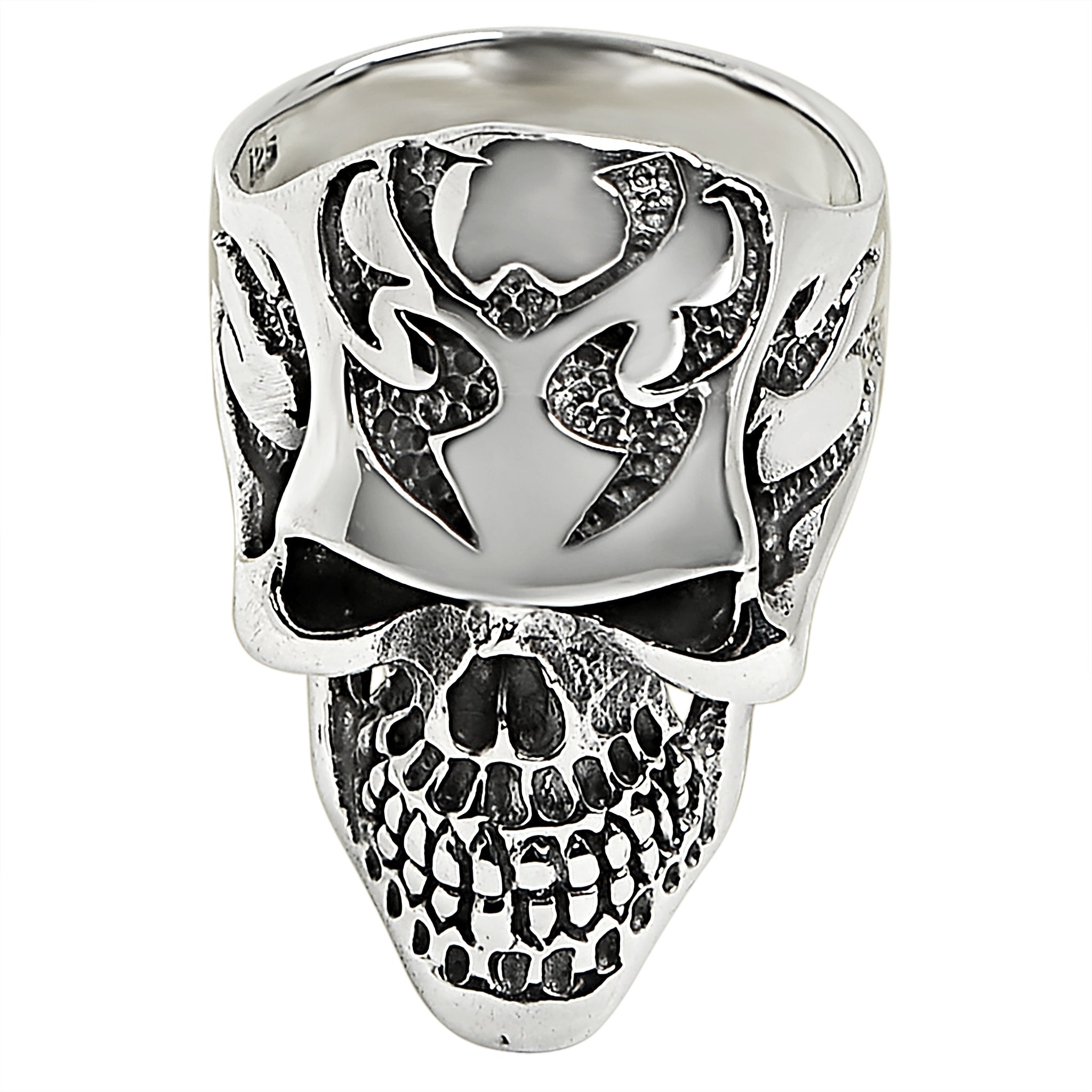 Sterling Silver Flaming Skull Ring / SSR0026、mySite、dreamappss