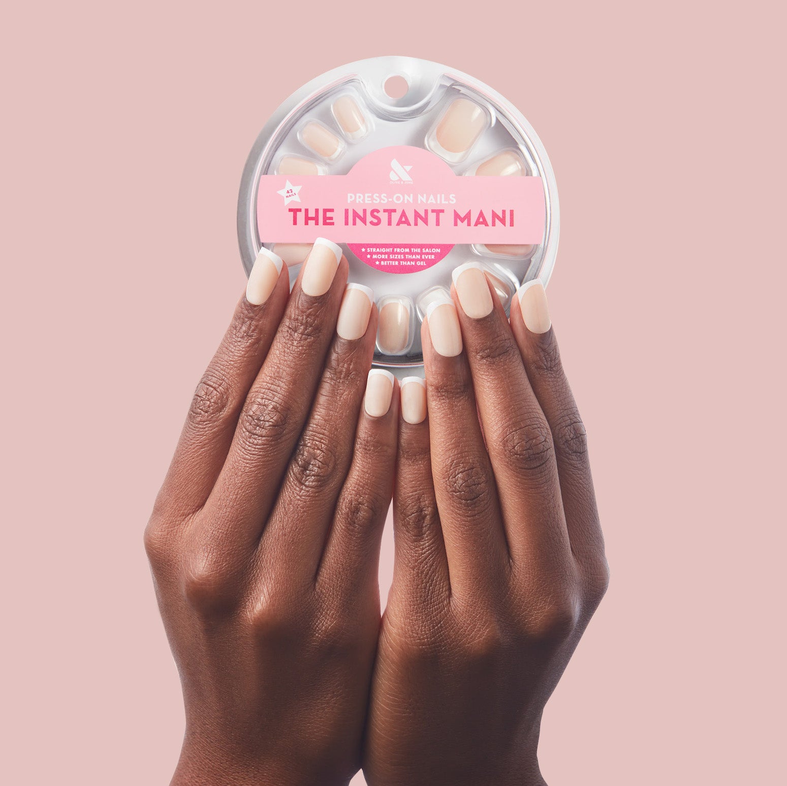 Classic French - Press-On | Medium | Squoval、mySite、solidvoid