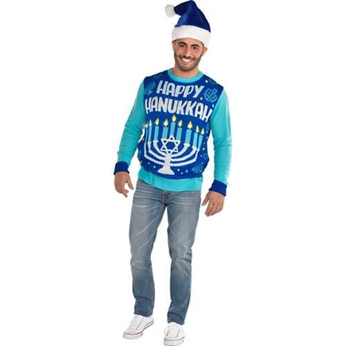 Light-Up Menorah Unisex Hanukkah Sweater、mySite、topwebapps