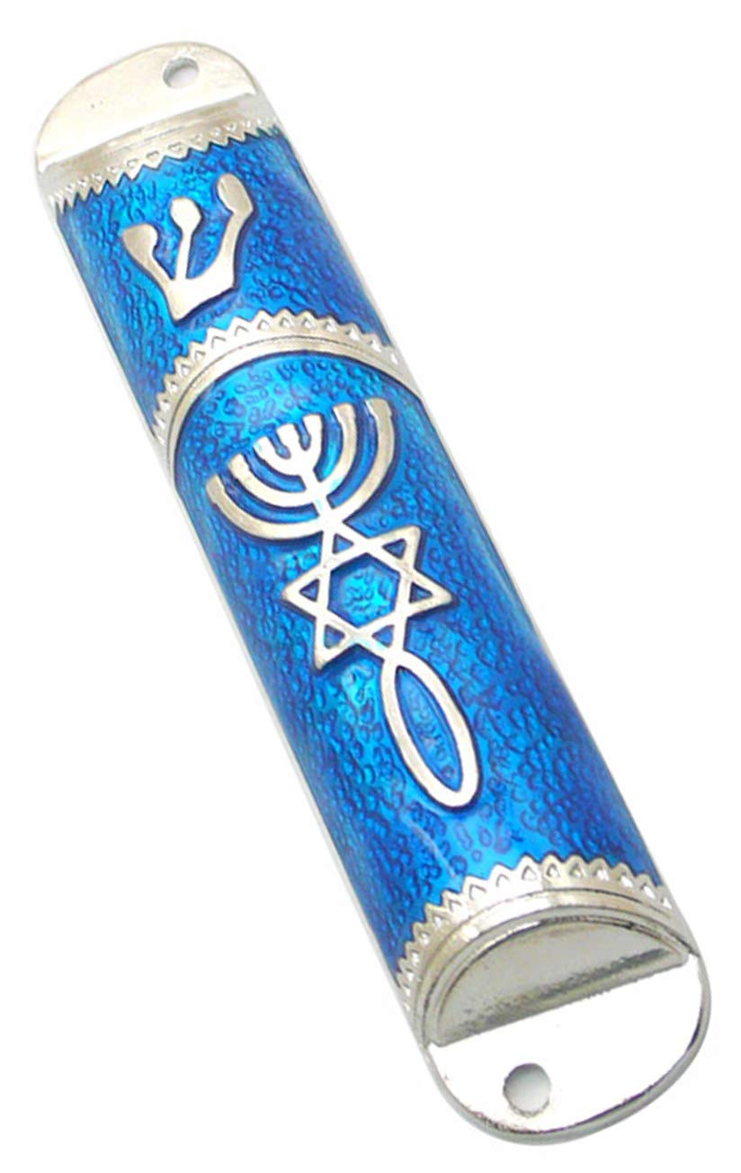 Holy Land Market Messianic Seal Mezuzah case - 4.1 Inch with Scroll Included、mySite、topwebapps