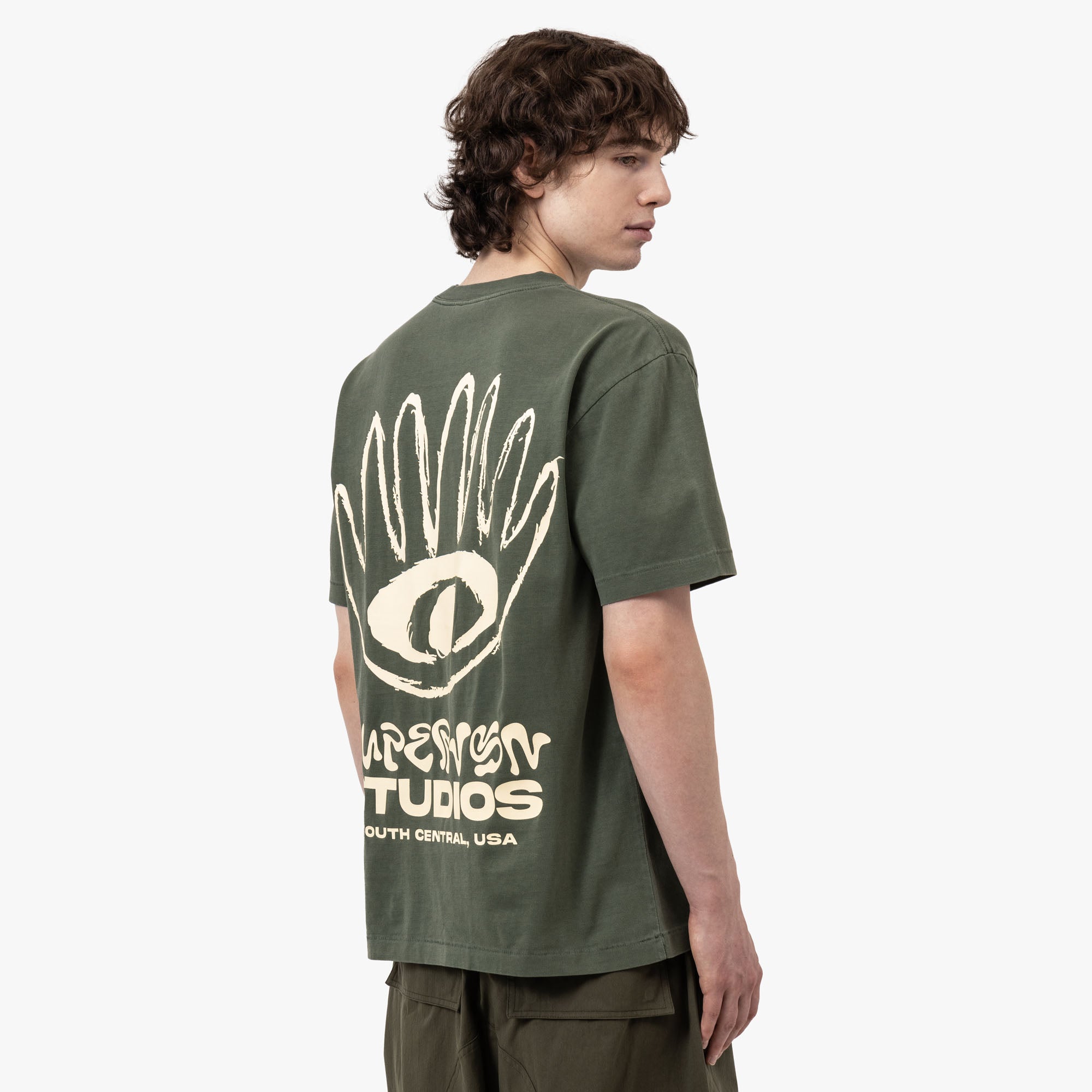  Supervsn Palm T-Shirt / Moss、mySite、merchandisen