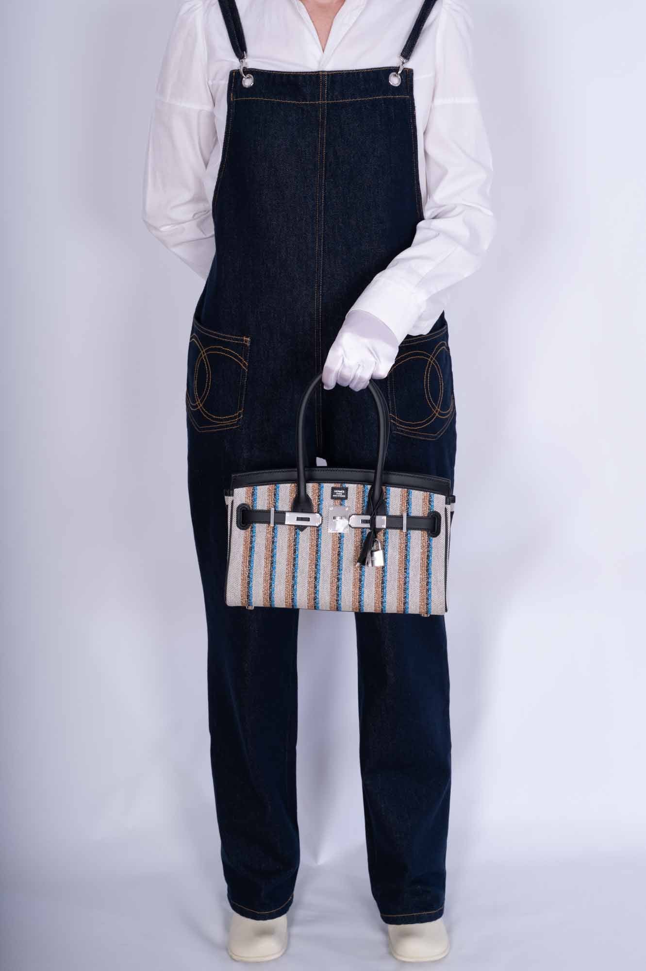 Hermès Birkin Shoulder Light 29 in Black Evercolor and Embroidered Toile Palladium Hardware、mySite、garminoutage.com