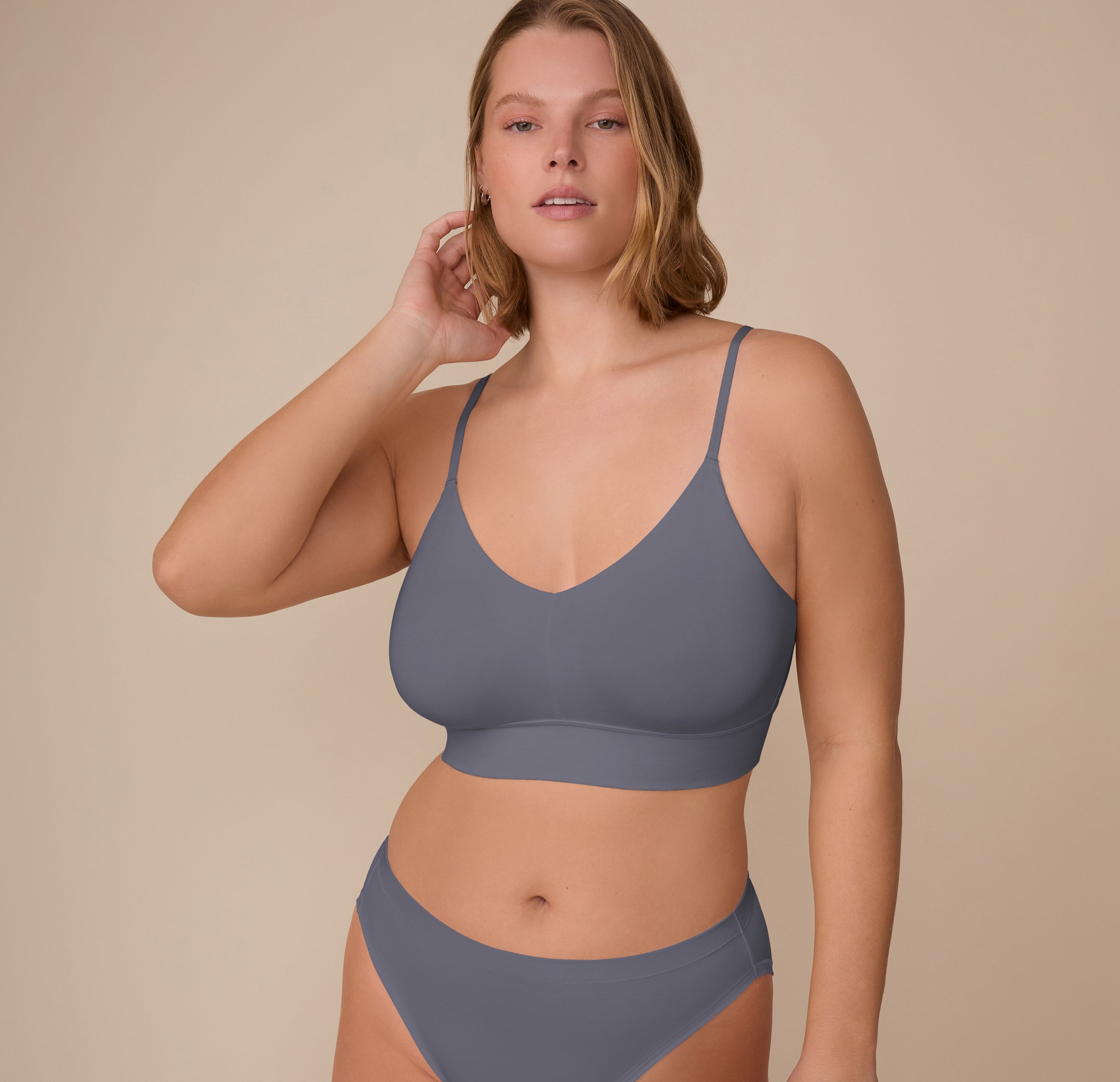 Cloud Cotton Triangle Bralette - Slate、mySite、bengalsvssteelers