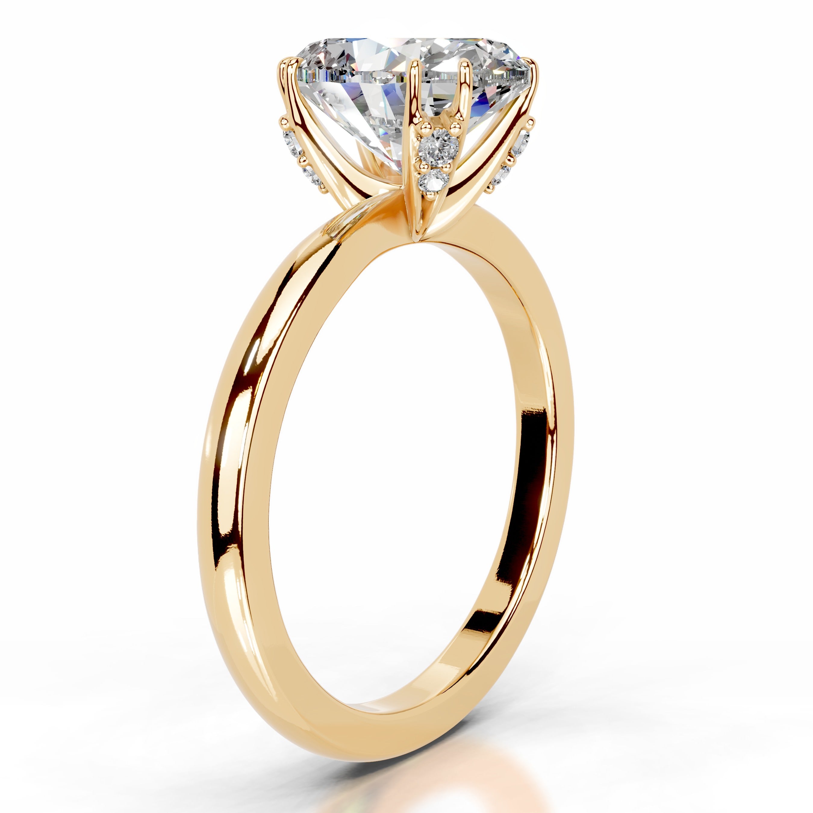 Ballina Moissanite & Diamond Ring - 18K Yellow Gold、mySite、hinf8tx79