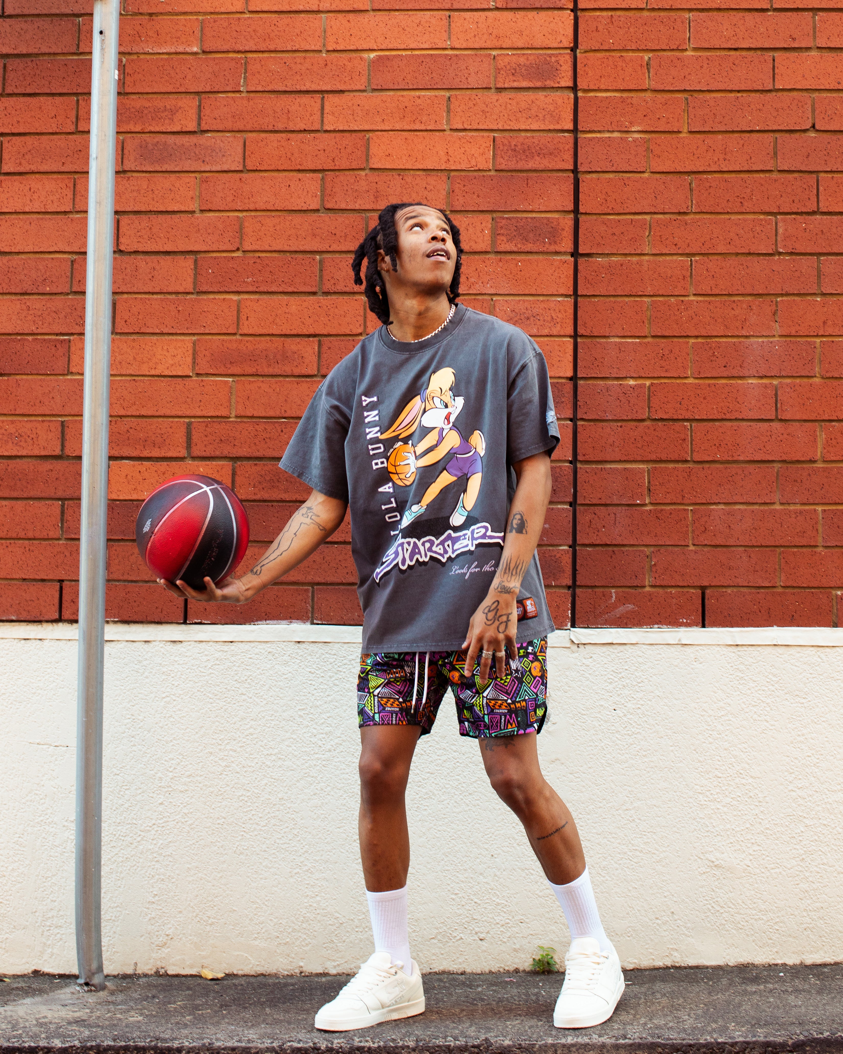 Starter X Looney Tunes Lola Bunny Vintage T-Shirt Vintage Grey、mySite、zt4zffjzw