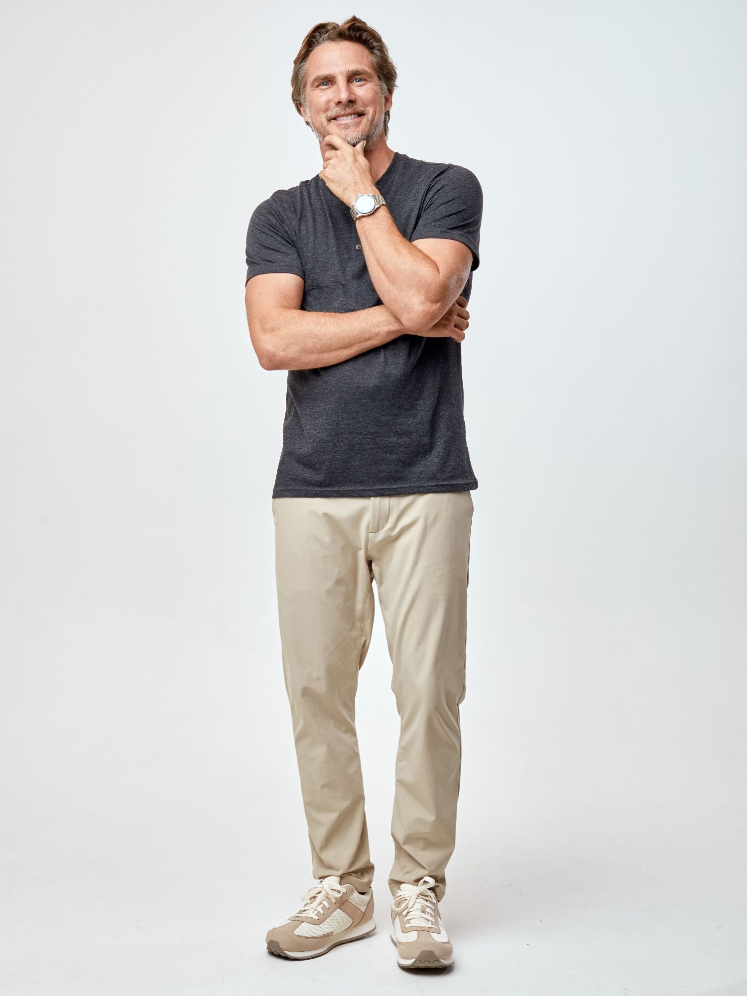  Charcoal Short Sleeve Henley、mySite、ghnorth