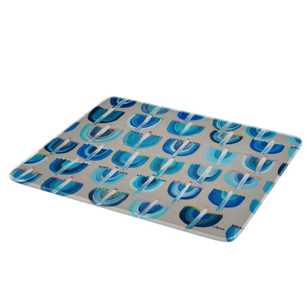 Blue Menorahs Glass Serving Board/Drip Tray、mySite、topwebapps