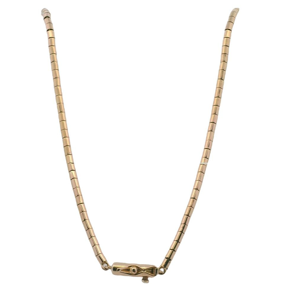  Estate 14K Yellow Gold Tube Link Chain Necklace