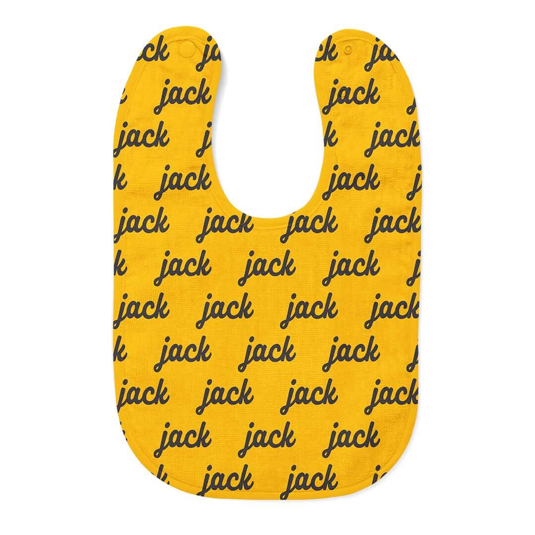  Personalized Baby Name Bib | Gold & Black、mySite、layawaytickets