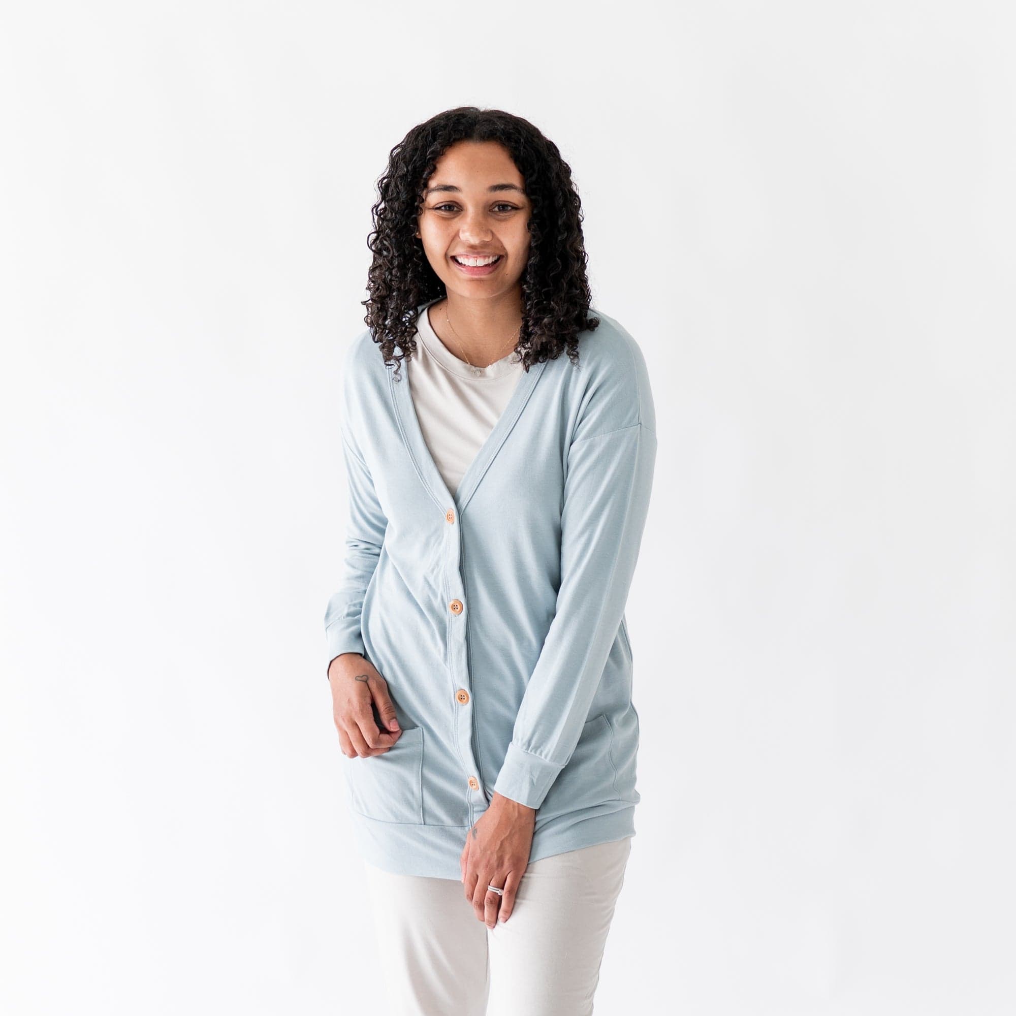  Bamboo Jersey Adult Cardigan in Fog、mySite、layawaytickets