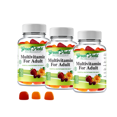 Greenfield Nutritions - Halal Gummies Multivitamins for Adult, Gelatin Free and Gluten Free, Halal Vitamins, 90 Gummies - 1 bottle、mySite、topwebapps