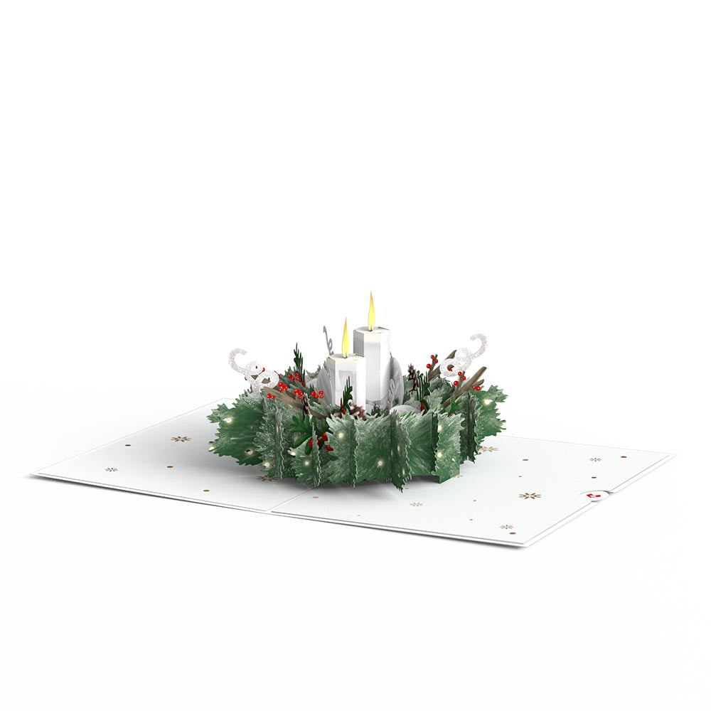 Winter Greens Christmas Candle Pop-Up Card、mySite、solidvoid
