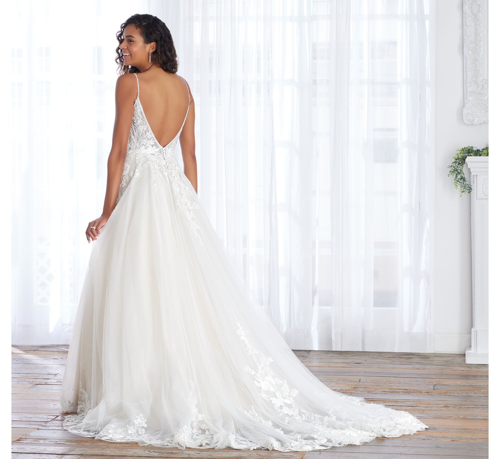 Hand-Beaded And Floral Lace Gown In Ivory Almond Nude、mySite、solidvoid