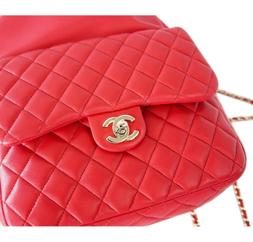 Chanel Classic Backpack Bag Red Lambskin、mySite、garminoutage.com