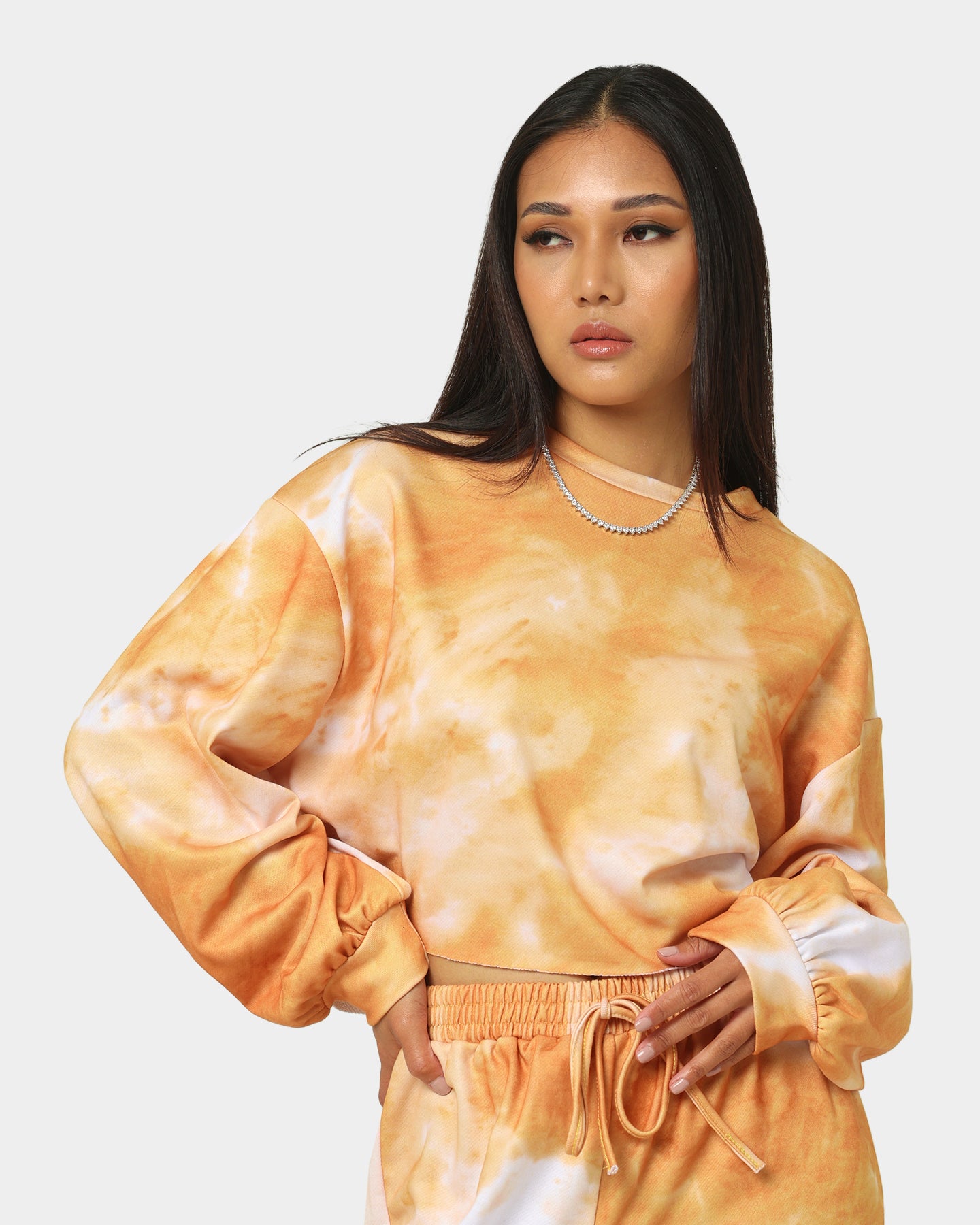 XXIII Women's Zuzu Tie Dye Crewneck Orange/White、mySite、zt4zffjzw