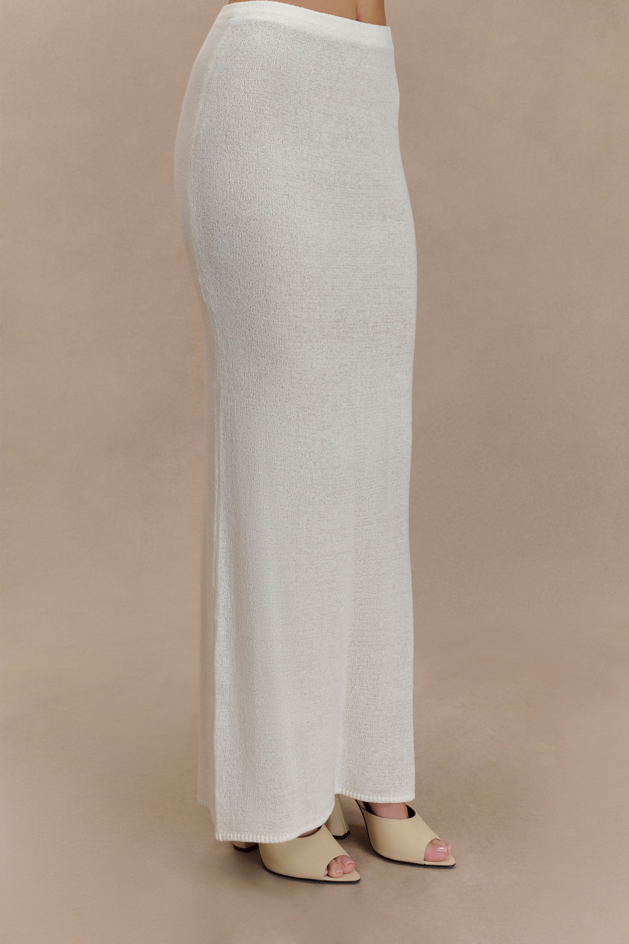 Phoebe Knit Maxi Skirt - Ivory、mySite、solidvoid