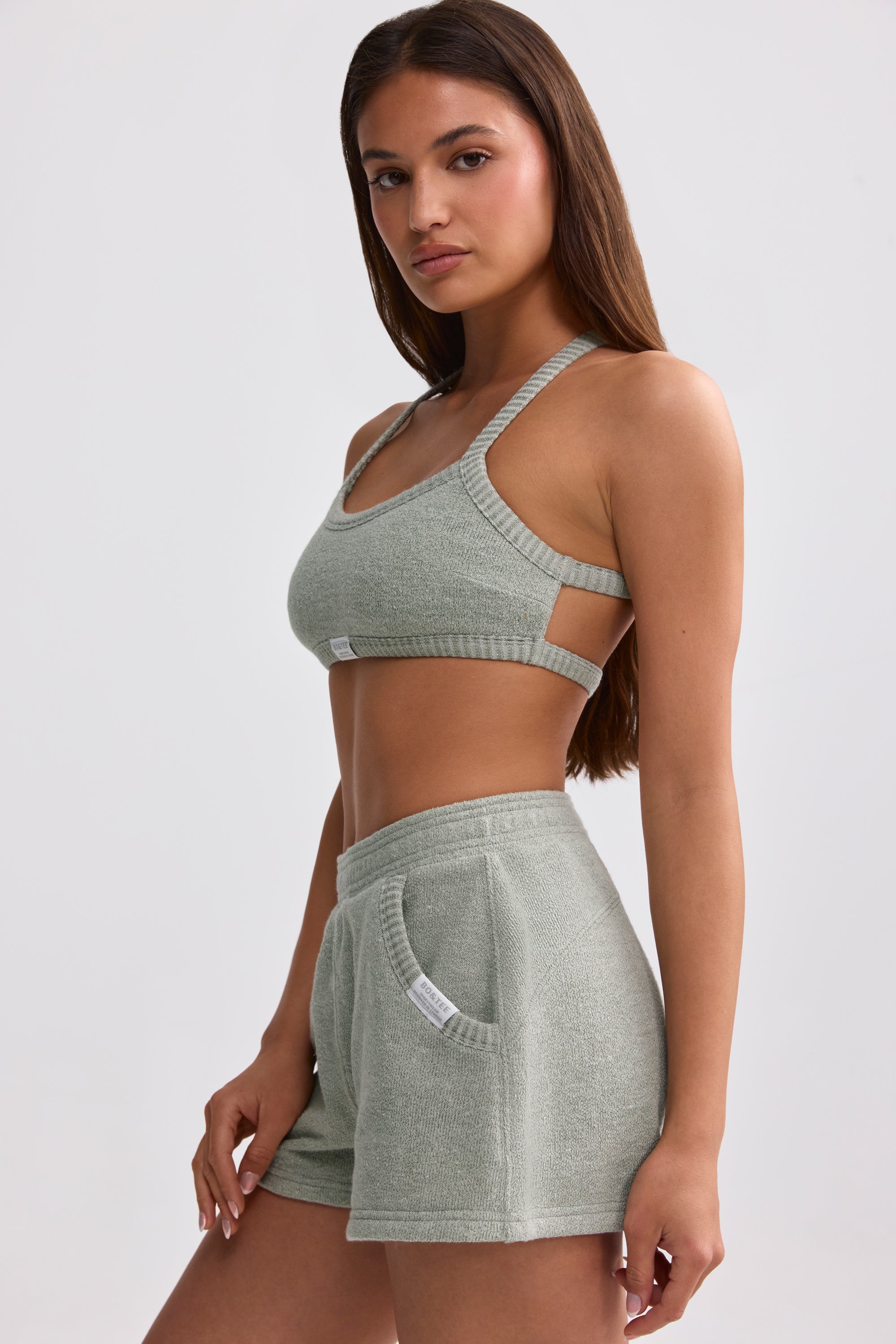 Terry Towelling Shorts in Sage Grey、mySite、solidvoid