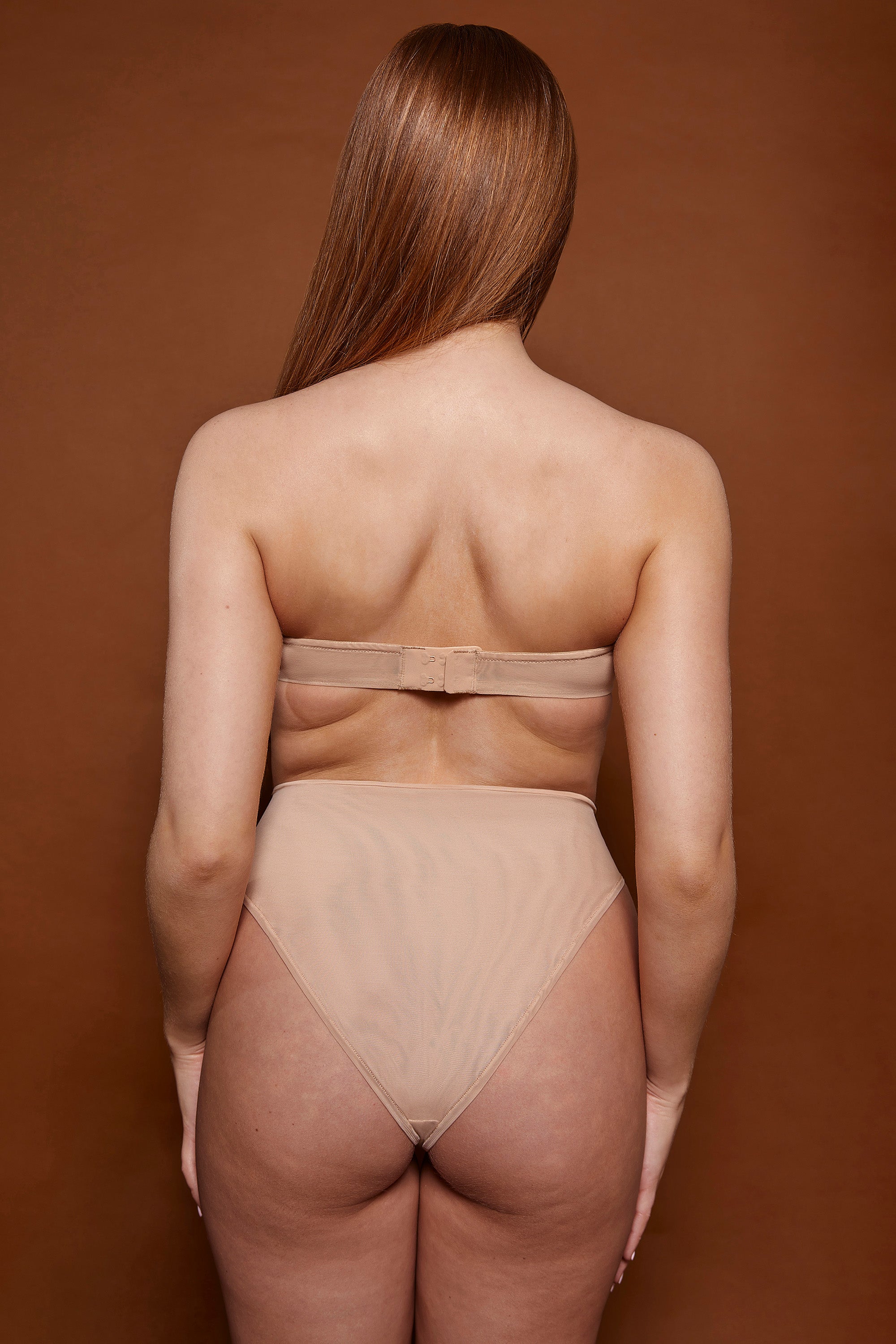 Soft Mesh High Waisted Knicker in Warm Peach、mySite、solidvoid