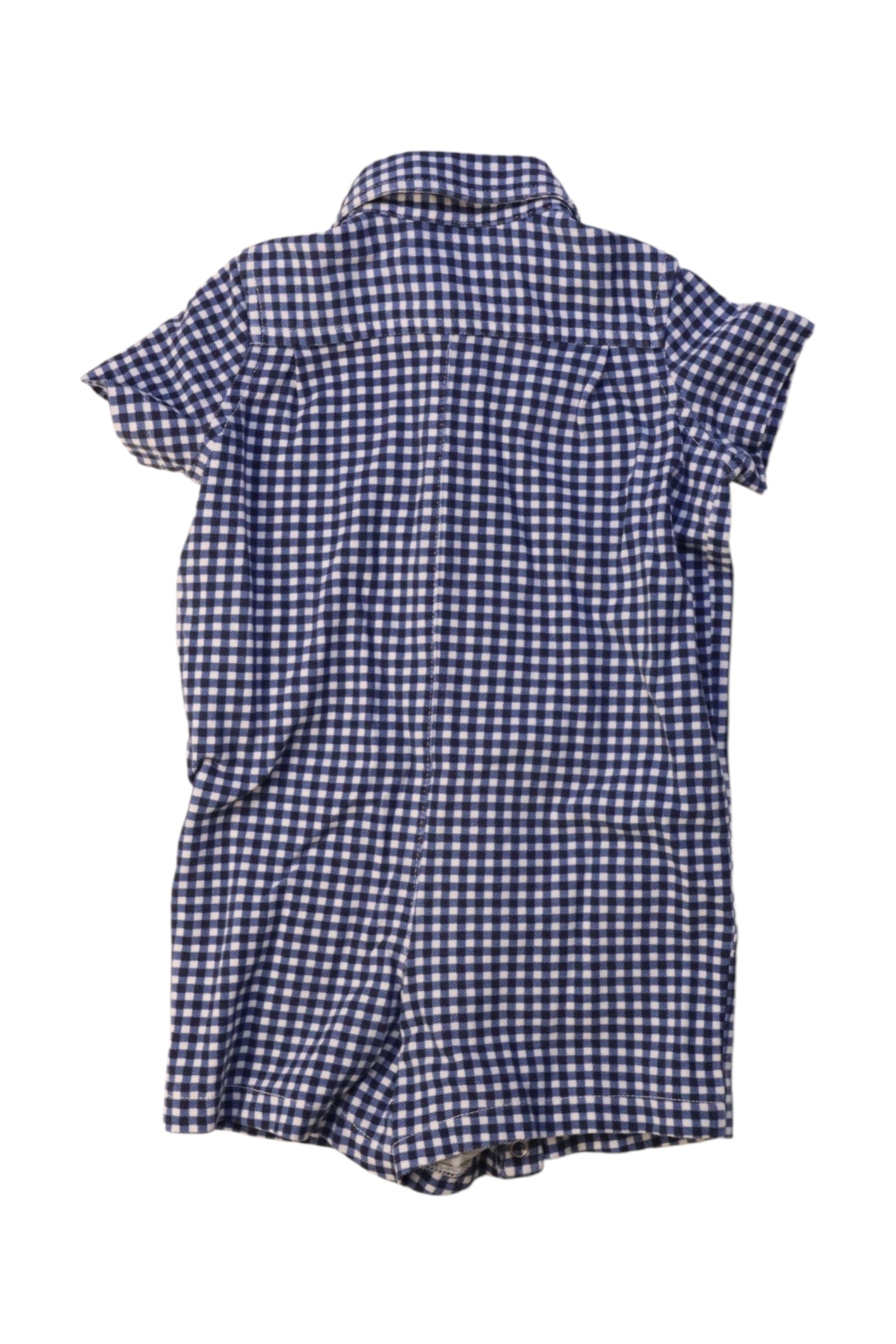 Ralph Lauren Checkered Short Sleeve Romper, 0-3M、mySite、g9winljtr