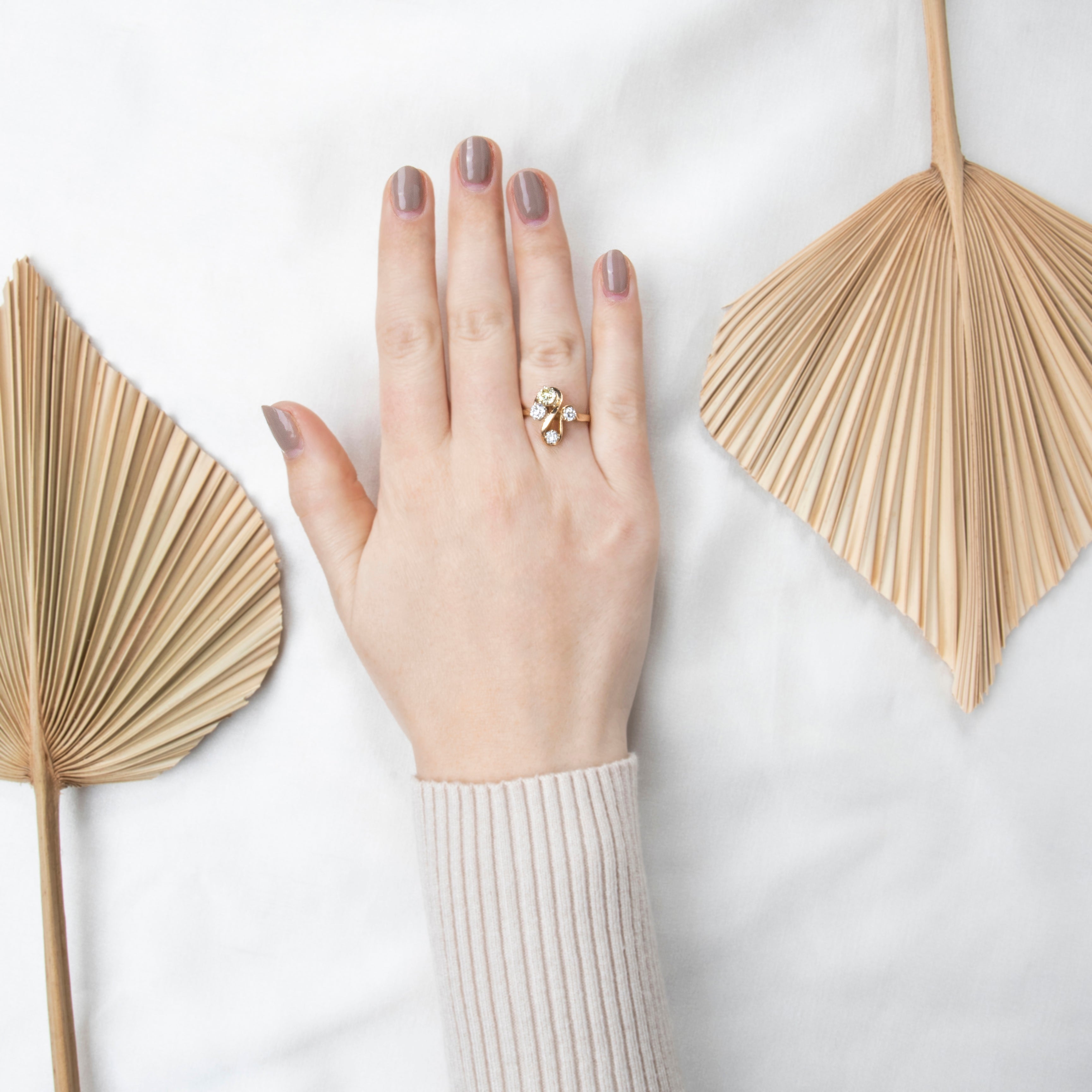 Vintage 14k Yellow Gold 1.04cttw Yellow & White Diamond River Of Light Ring 6.25、mySite、hinf8tx79