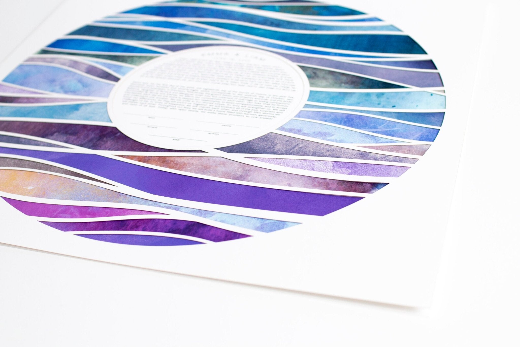  Abstract Waves Paper Cut Ketubah by Adriana Saipe、mySite、elrpsem3k