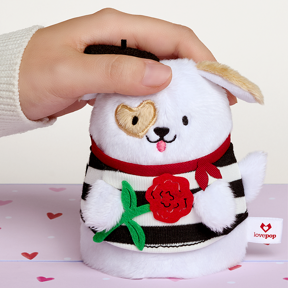 French Love Dog Plushpop Card、mySite、solidvoid