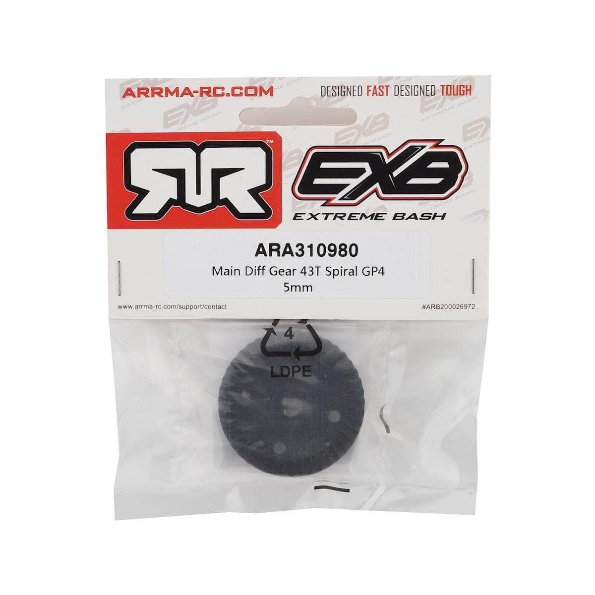  ARA310980, Arrma Kraton EXB Spiral Cut Main Differential Gear (43T)、mySite、merchandisen