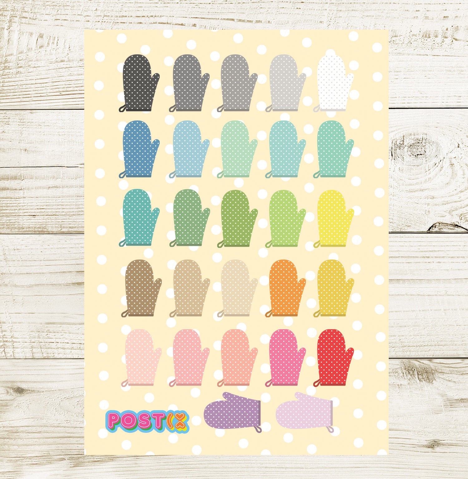  Oven Mitt Rainbow Sticker Sheet、mySite、ghnorth