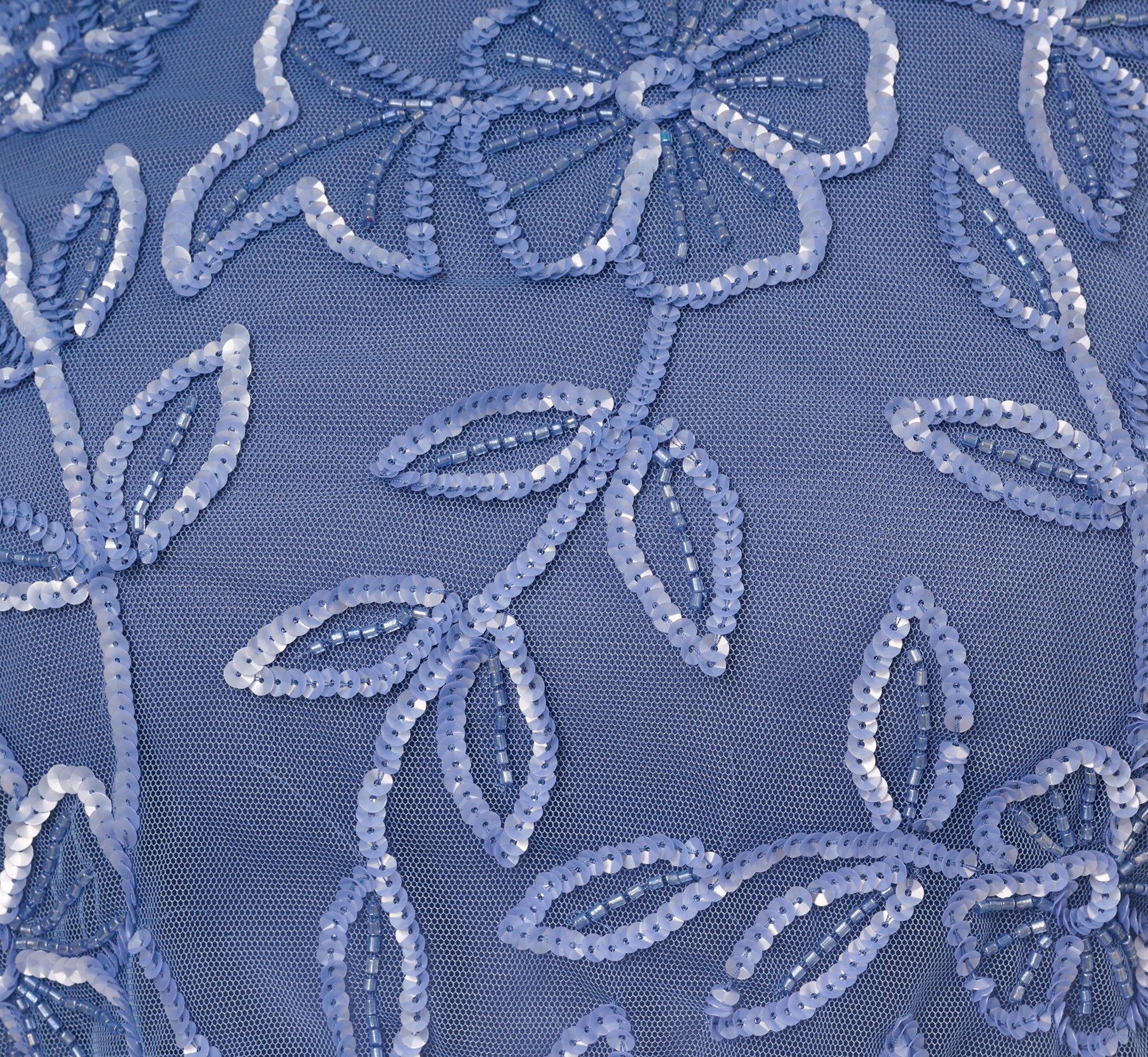 Sleeveless Blouson Mermaid Gown With Jasmine Beading In French Blue、mySite、solidvoid