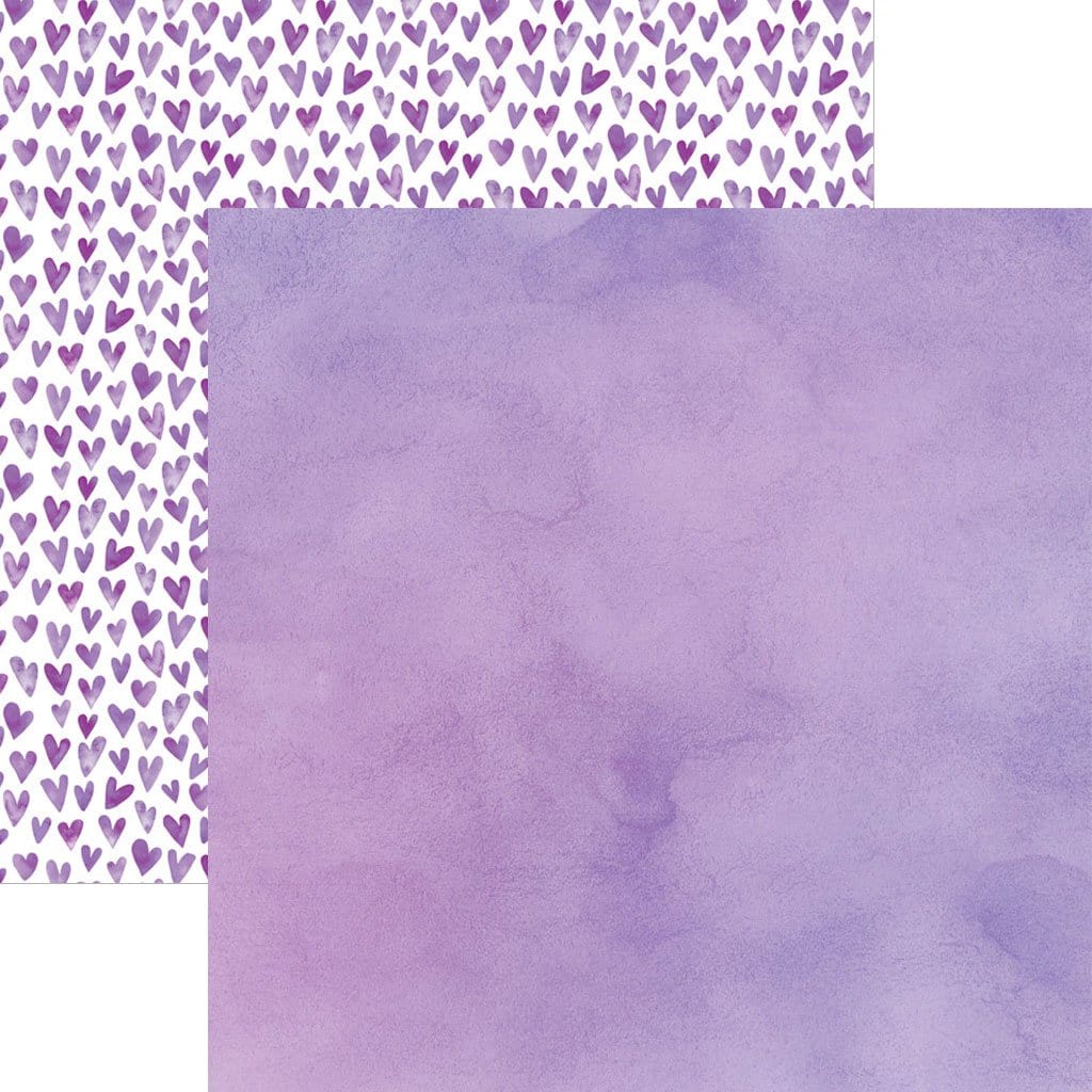  Scrapbook Paper - Purple Watercolor Hearts、mySite、ghnorth