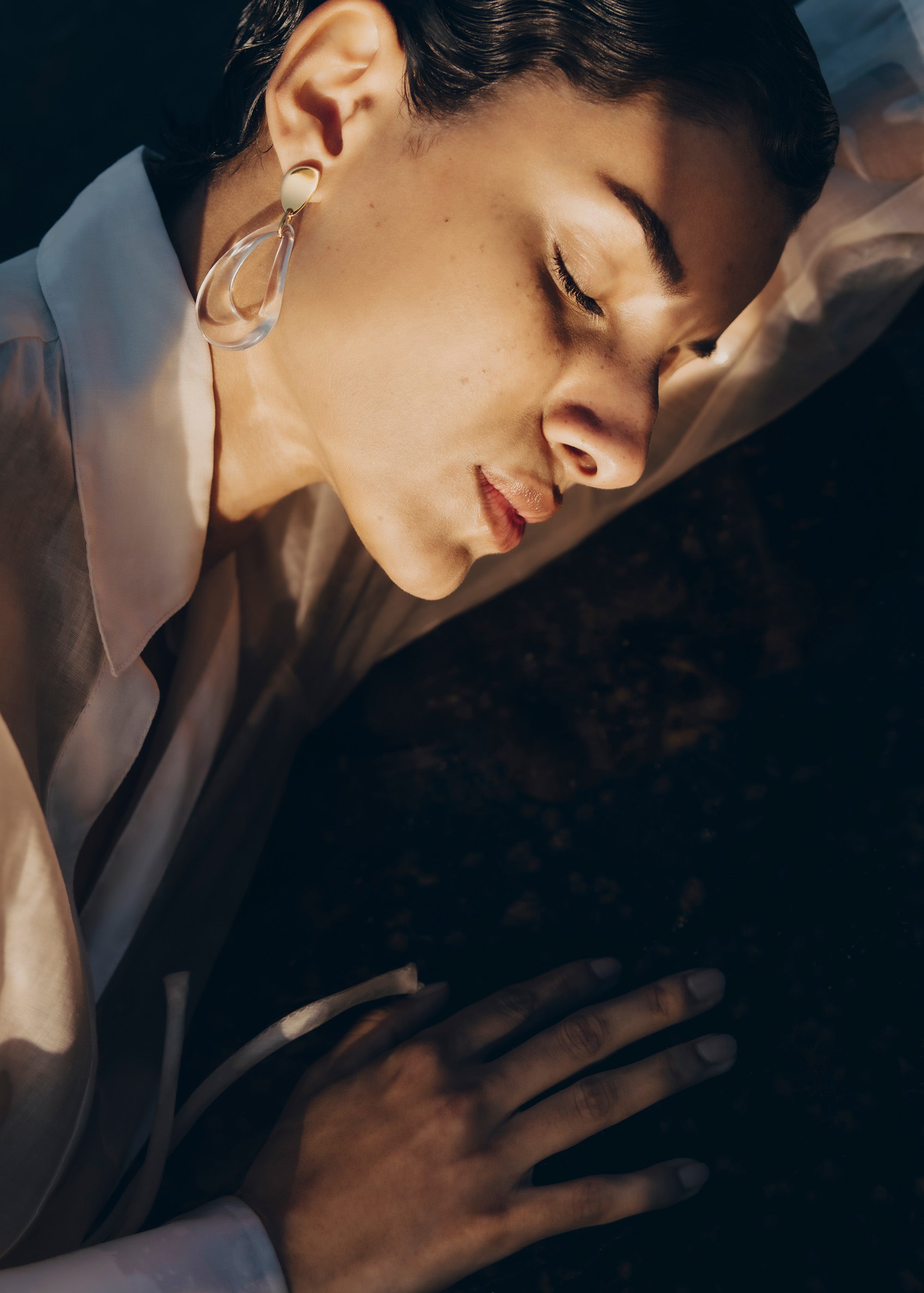 Boucles d'oreilles pendantes Na茅 - Verre、mySite、camillekostekn