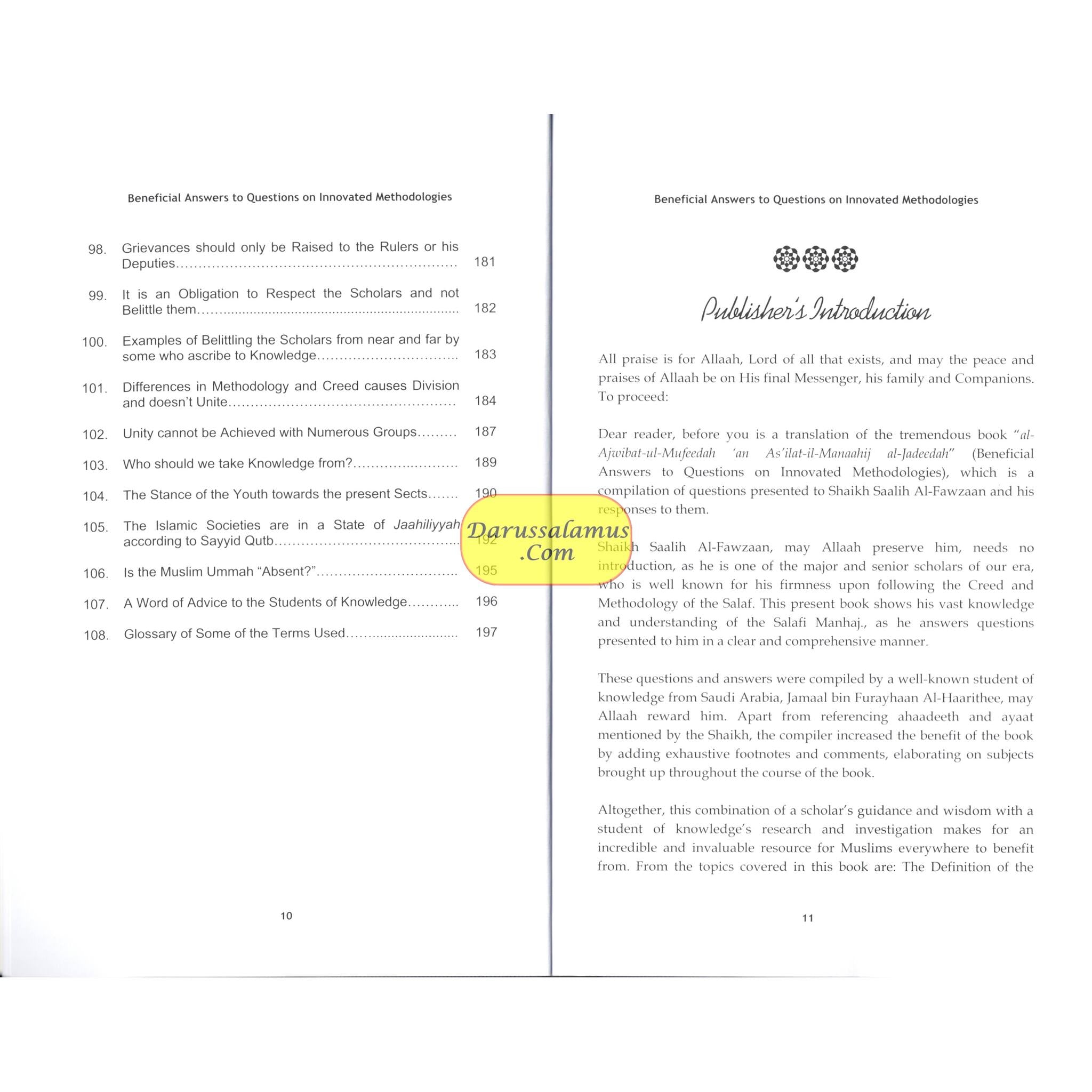 Beneficial Answers to Questions on Innovated Methodologies By Shailkh Saalih bin Fawzaan Al-Fawzaan、mySite、topwebapps