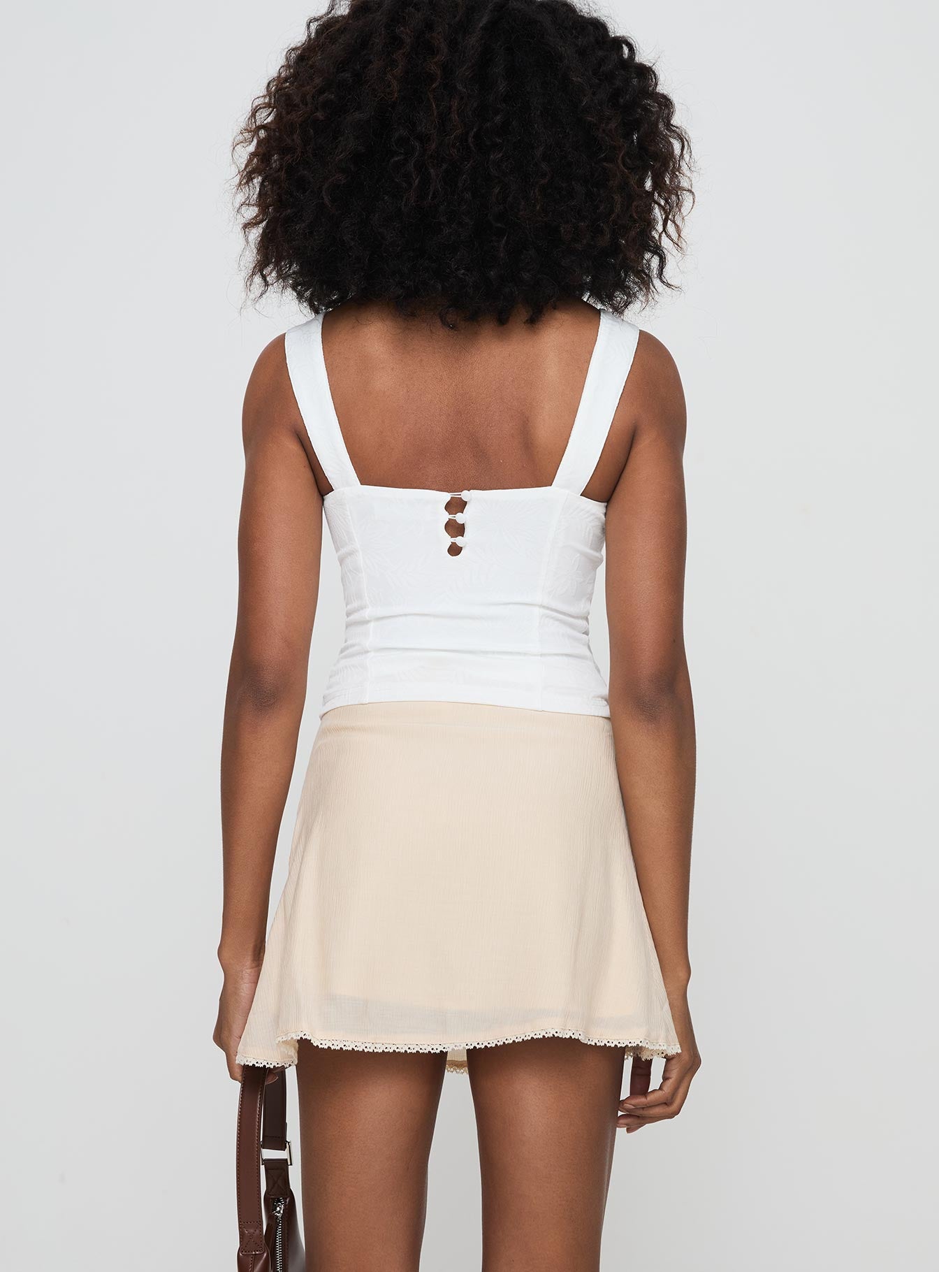 Foalie Ruffle Mini Skirt Beige、mySite、solidvoid