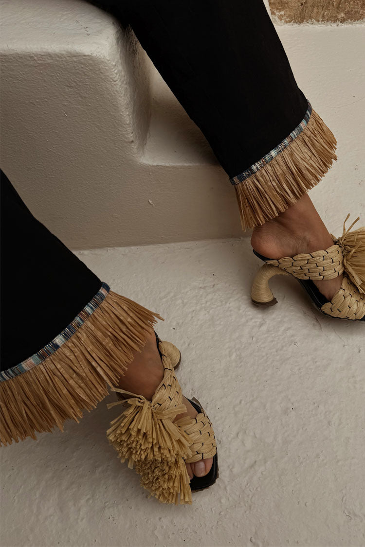 Black Raffia Marra Trousers、mySite、solidvoid