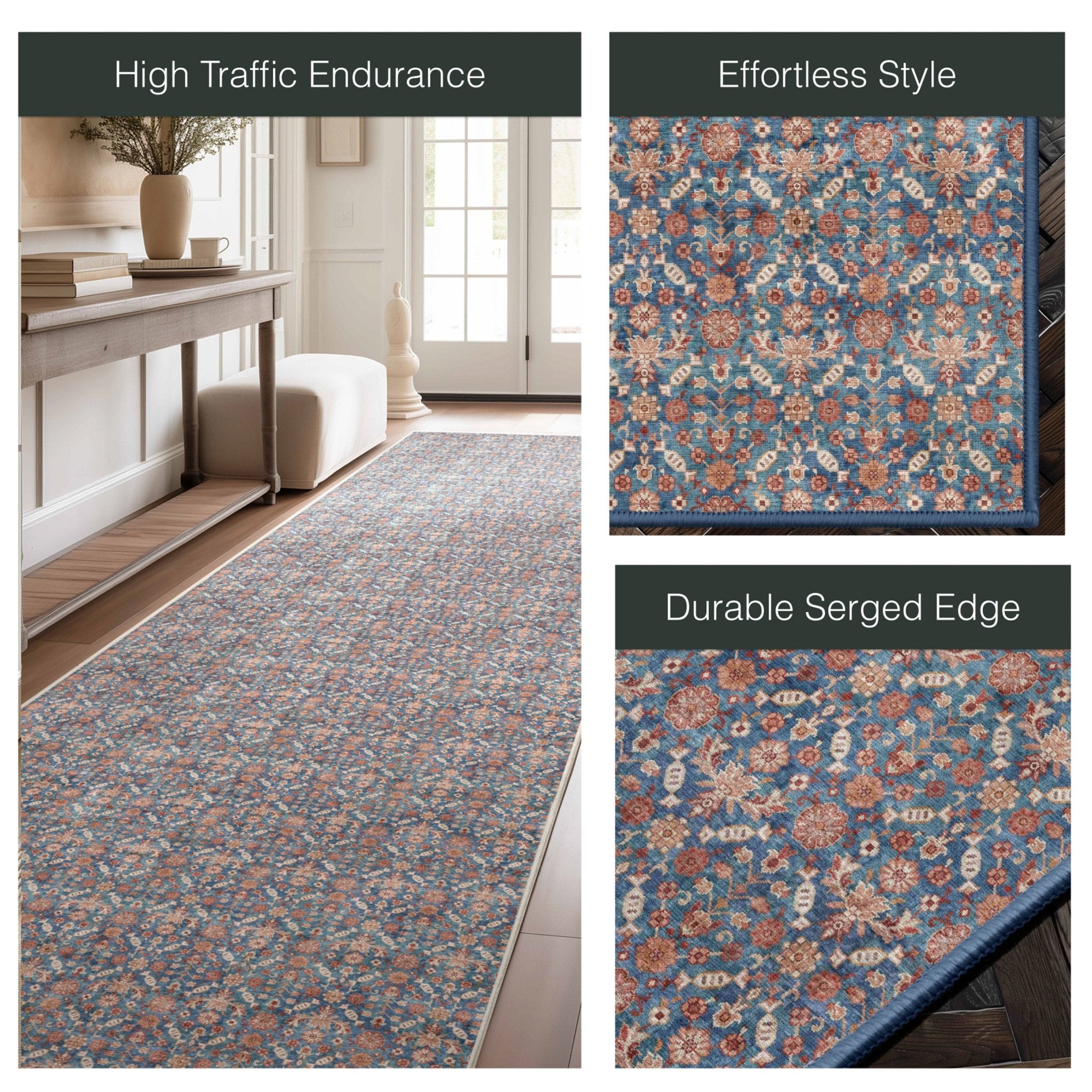 Hilda Vintage Custom Rug - Flat-Pile, Personalized Sizes, Easy Maintenance、mySite、gigharbornorthrealestate