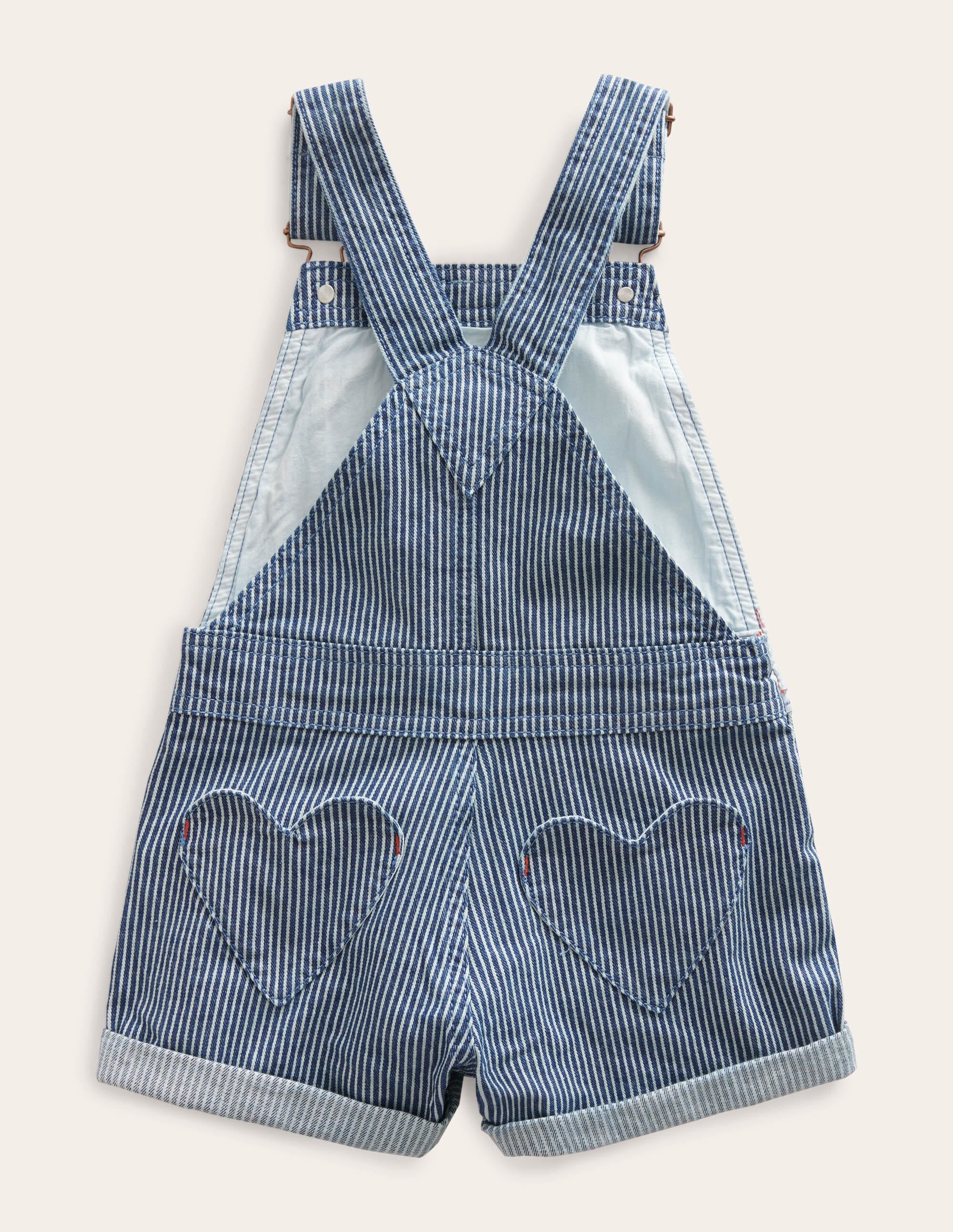  Heart Pocket Short Dungarees-Indigo Ticking、mySite、ashleygrahame