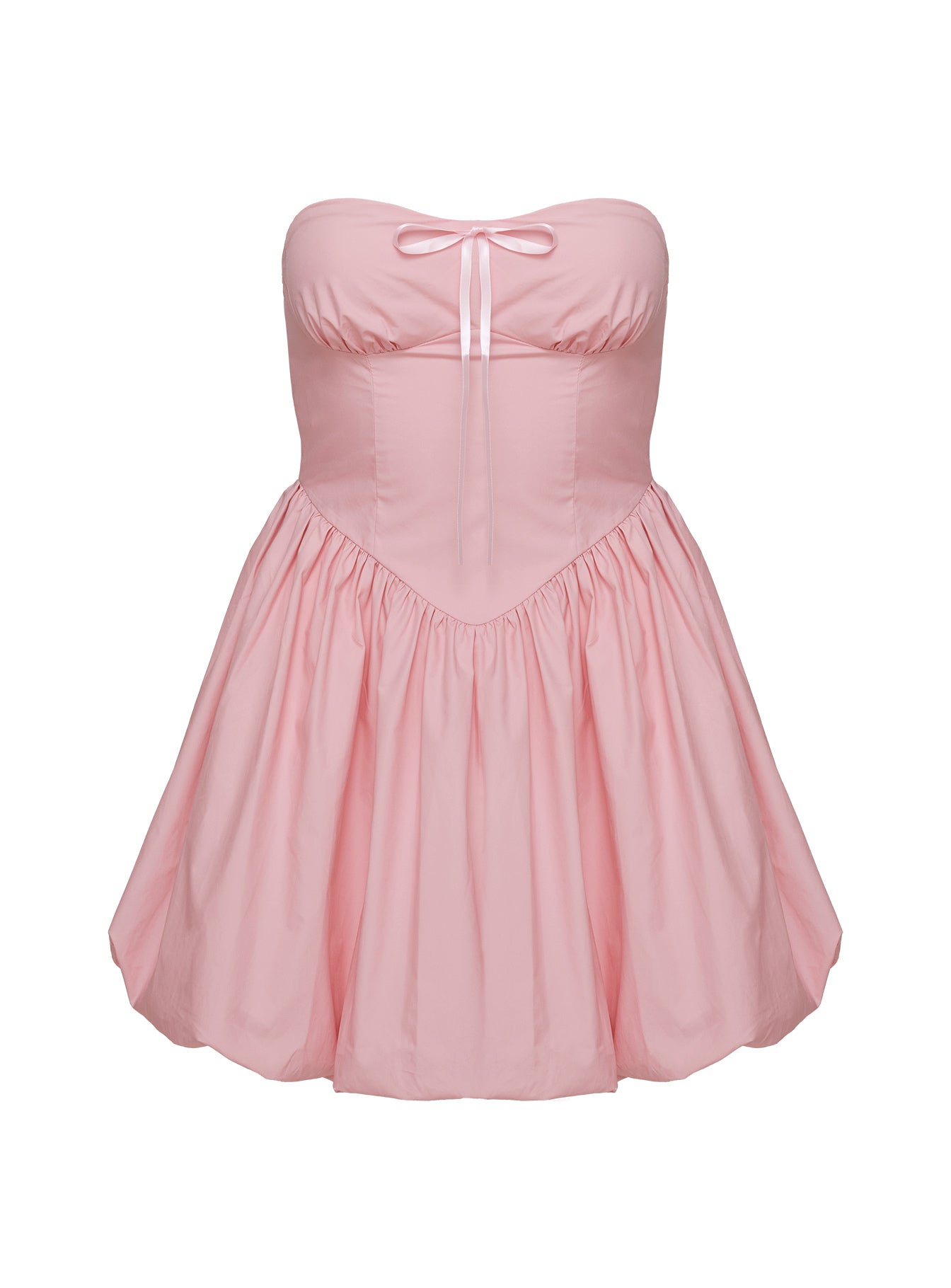 Melaina Bubble Hem Mini Dress Pink、mySite、solidvoid