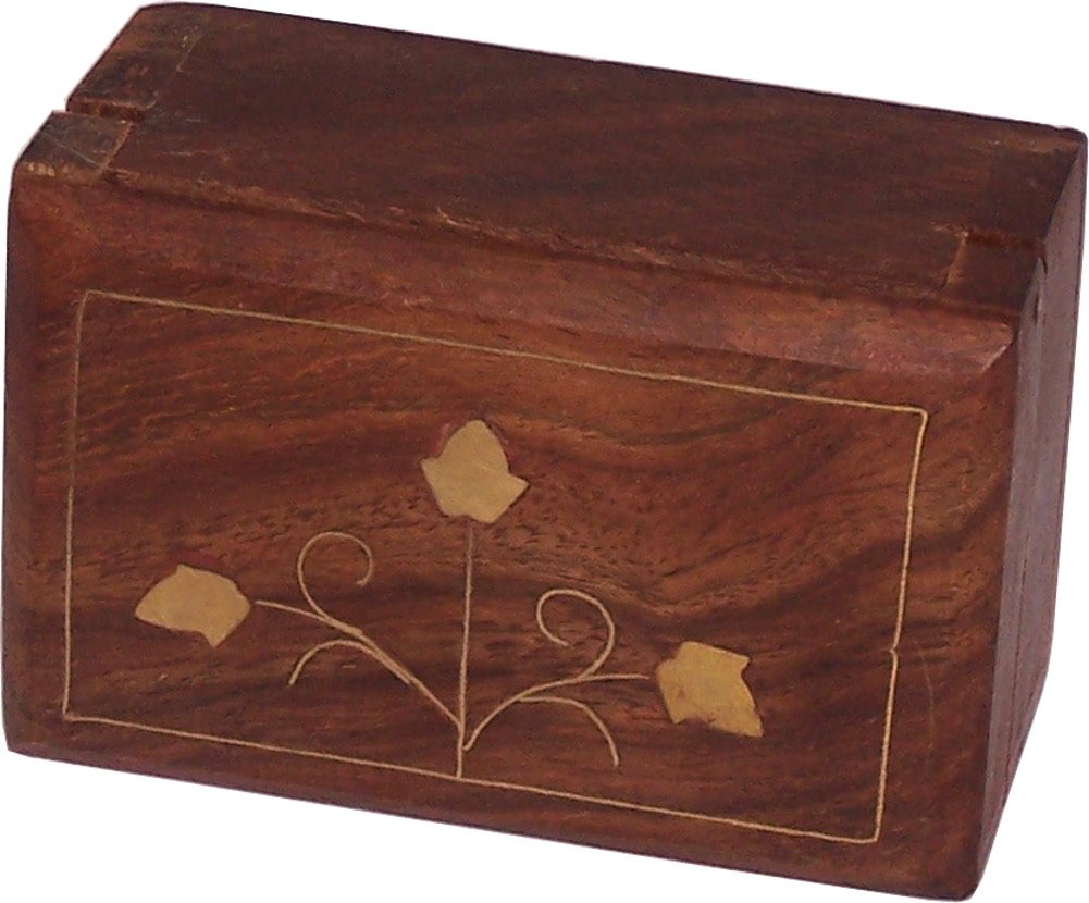 Holy Land Market Decorative Box - Wooden Inlaid with Brass Metal Decorations 3 x 2 x 1.4 Inches - Flowers Style、mySite、topwebapps