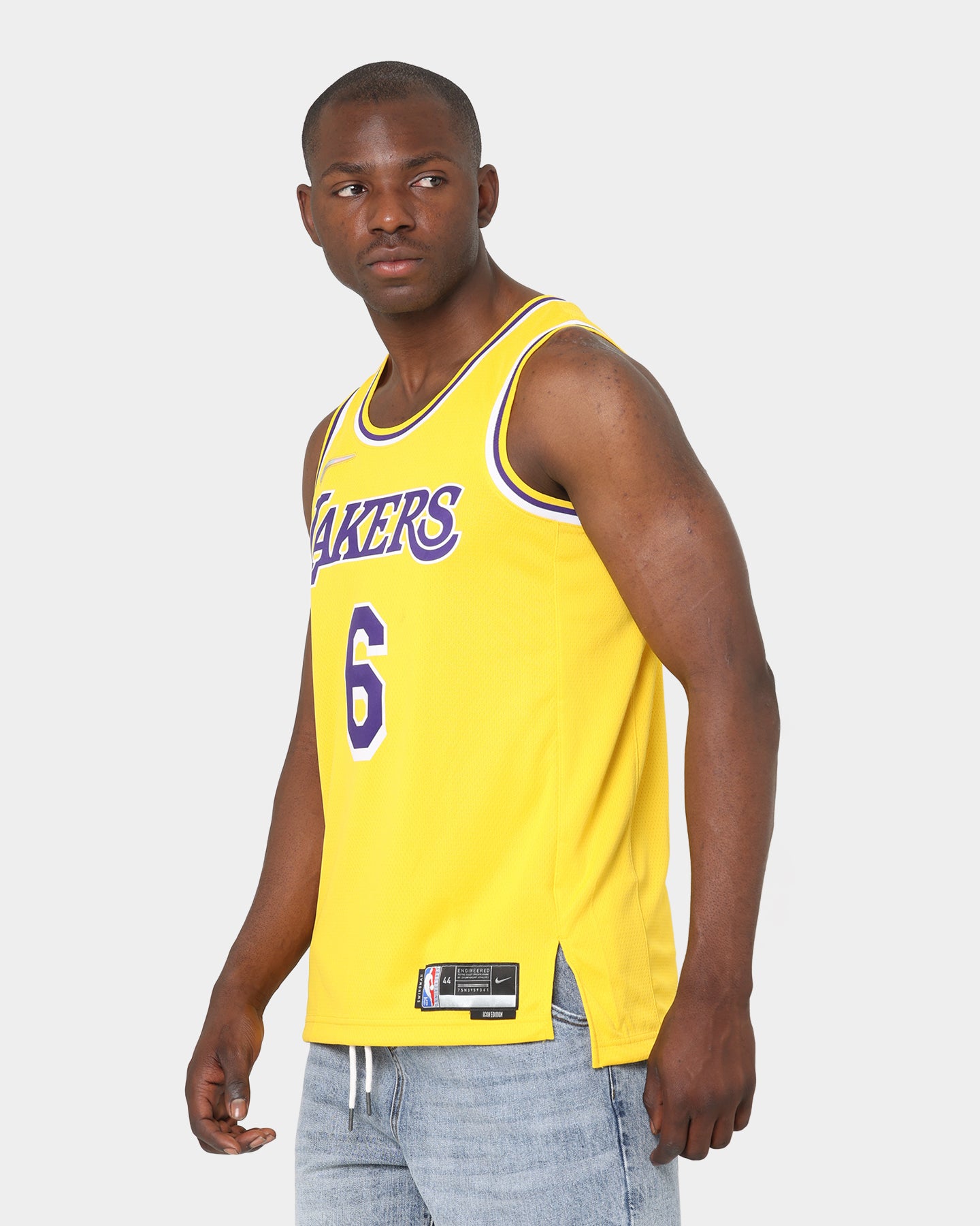 Nike Los Angeles Lakers LeBron James 75th Anniversary #6 Icon Swingman Jersey Amarillo/Field、mySite、zt4zffjzw