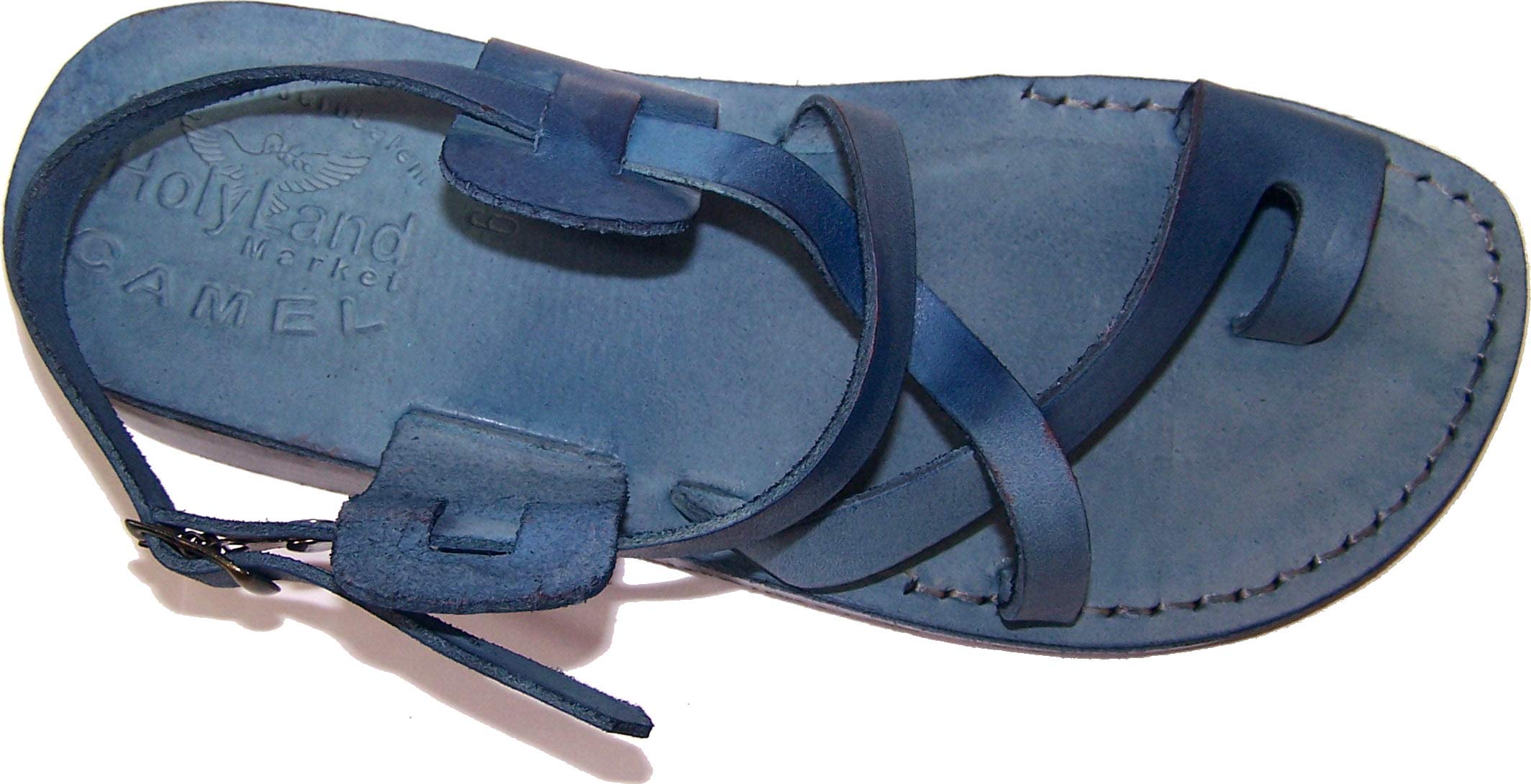  Holy Land Market Unisex Leather Biblical Sandals (Jesus - Yashua) Jesus - Colored Blue、mySite、elrpsem3k